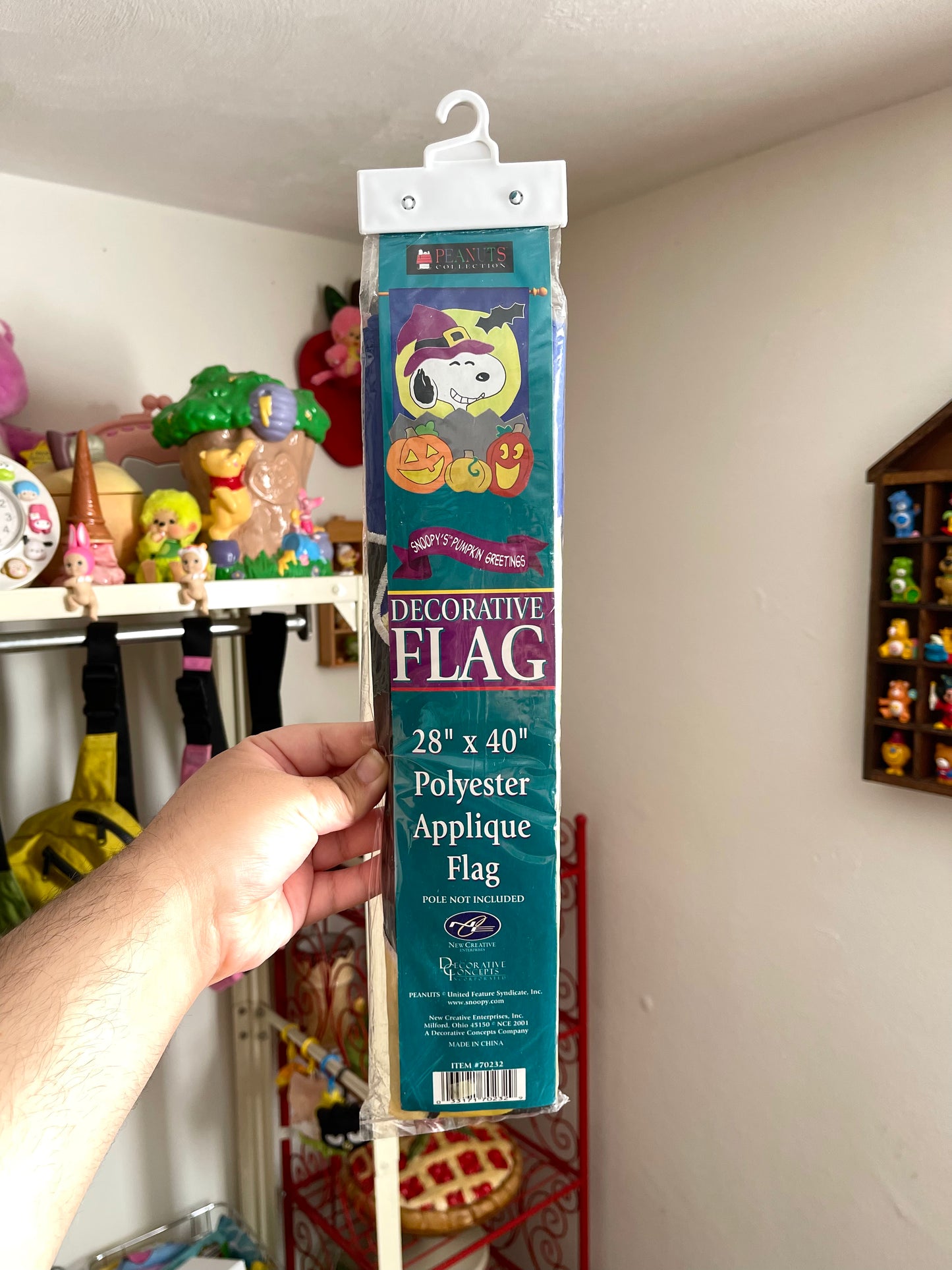 Vintage Snoopy's Pumpkin Greetings Halloween Flag