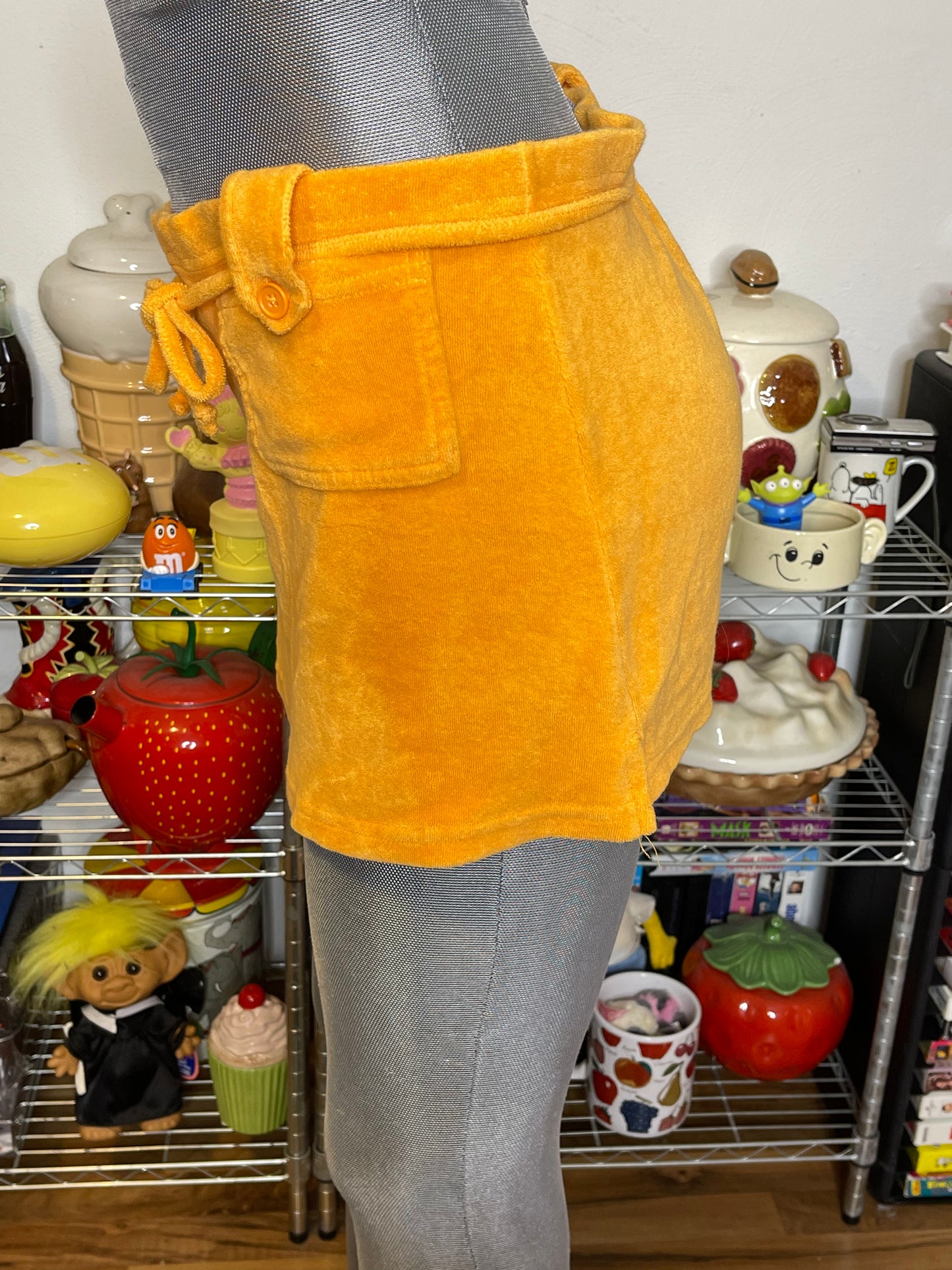 2000s Orange Terrycloth Mini Skirt Sz L/XL