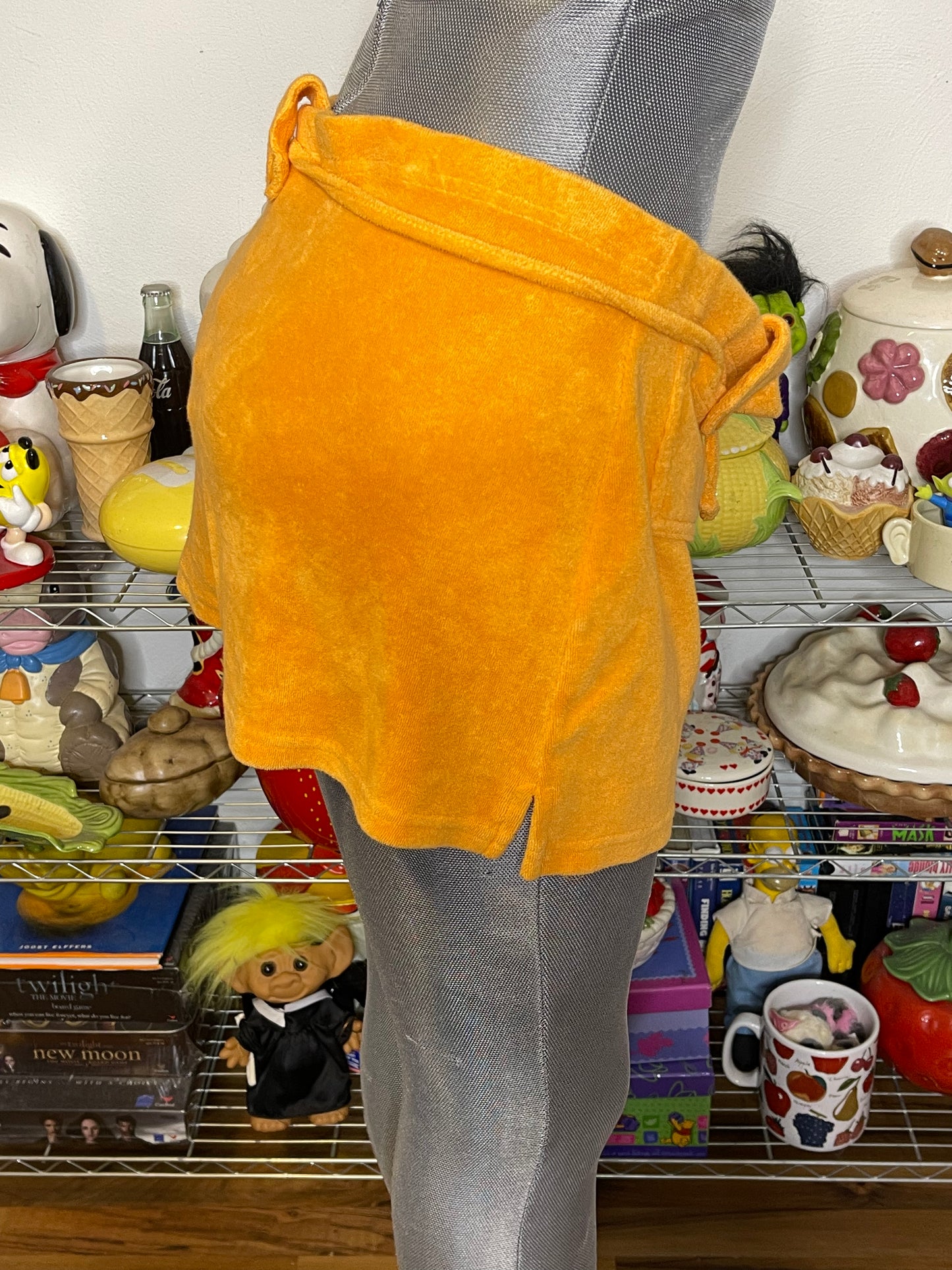 2000s Orange Terrycloth Mini Skirt Sz L/XL