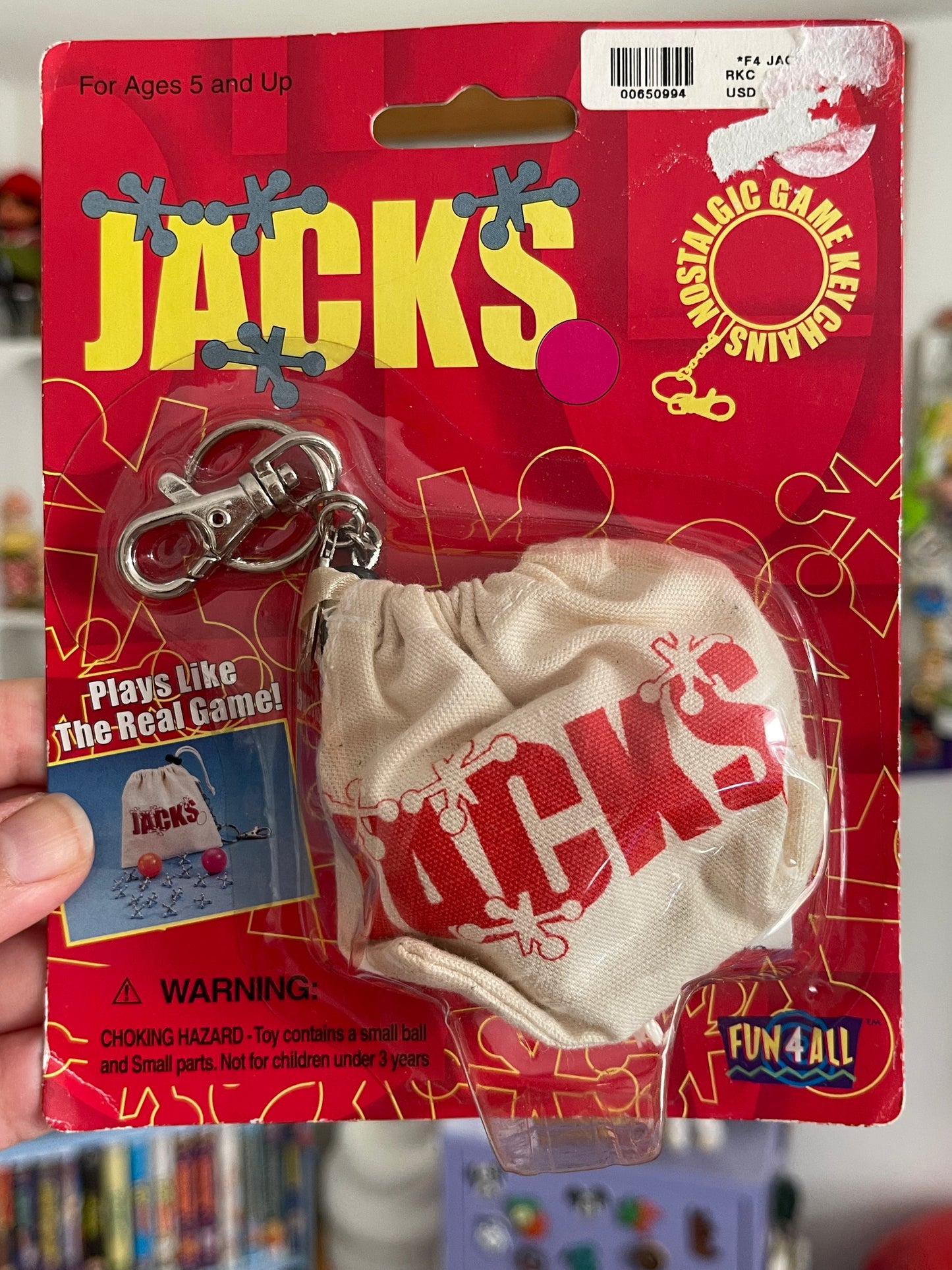 Nostalgic Jacks mini game keychain