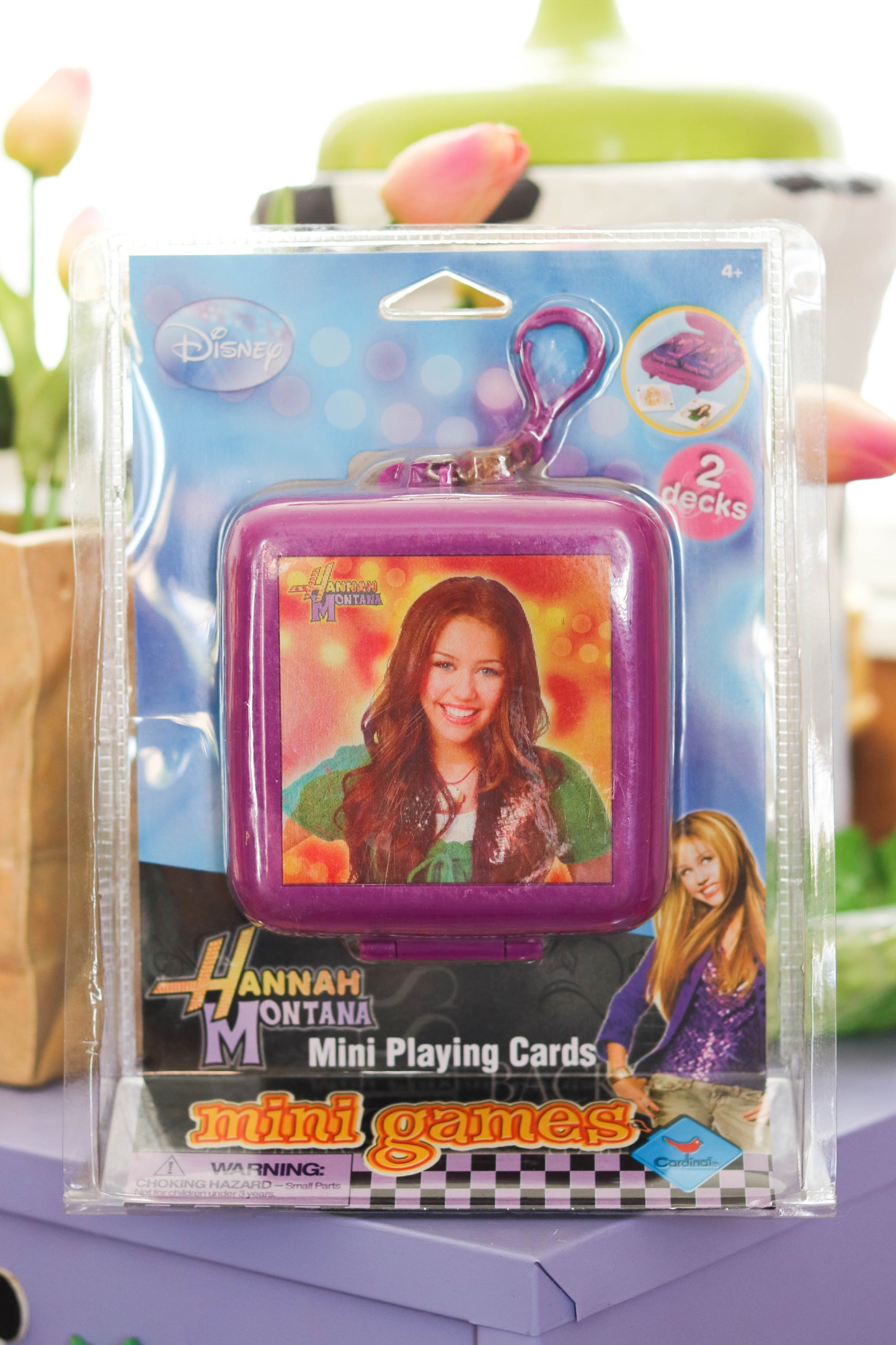 2000s Hannah Montana Mini Playing Card Game Keychain