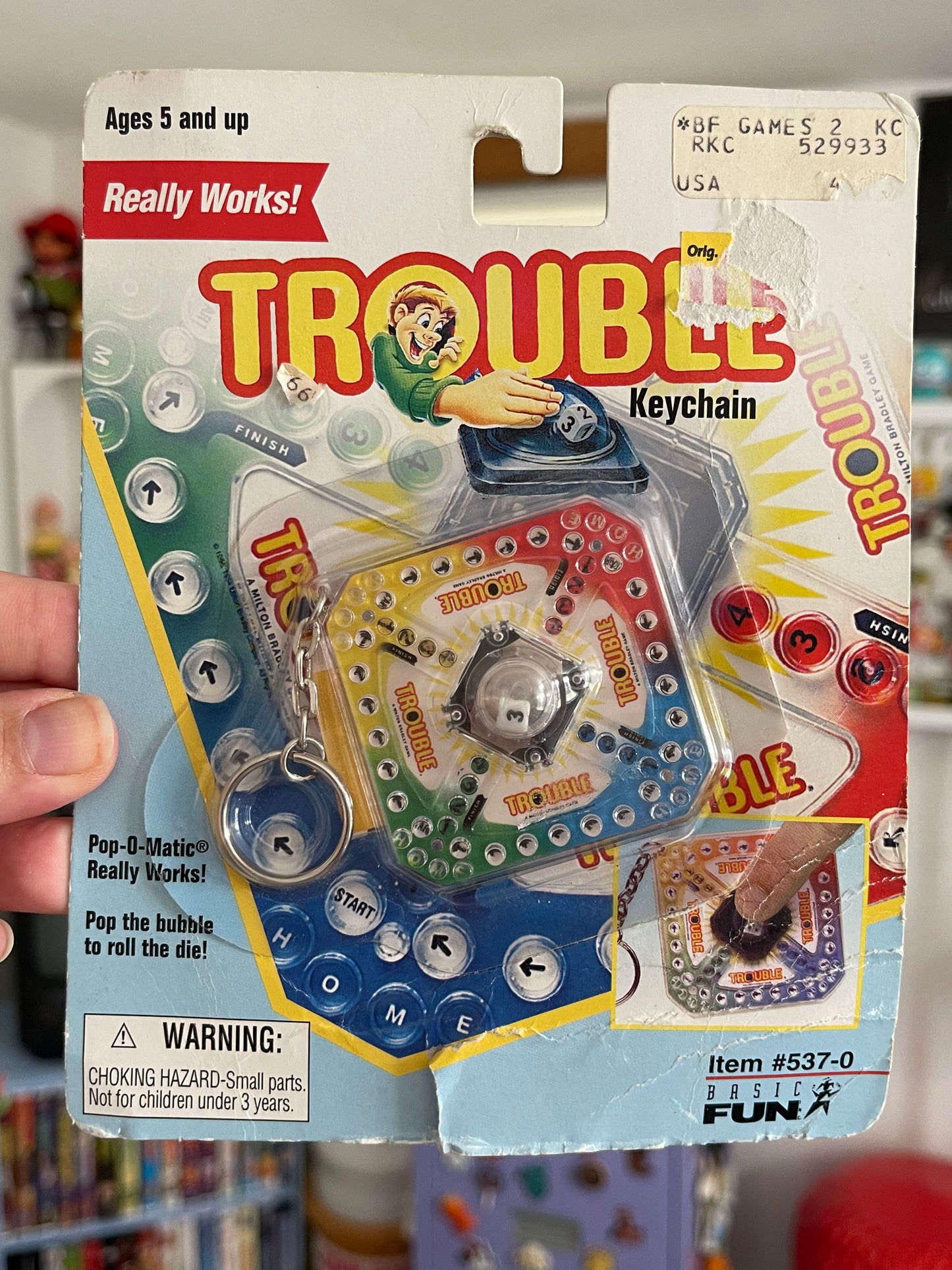 90s Trouble mini game keychain