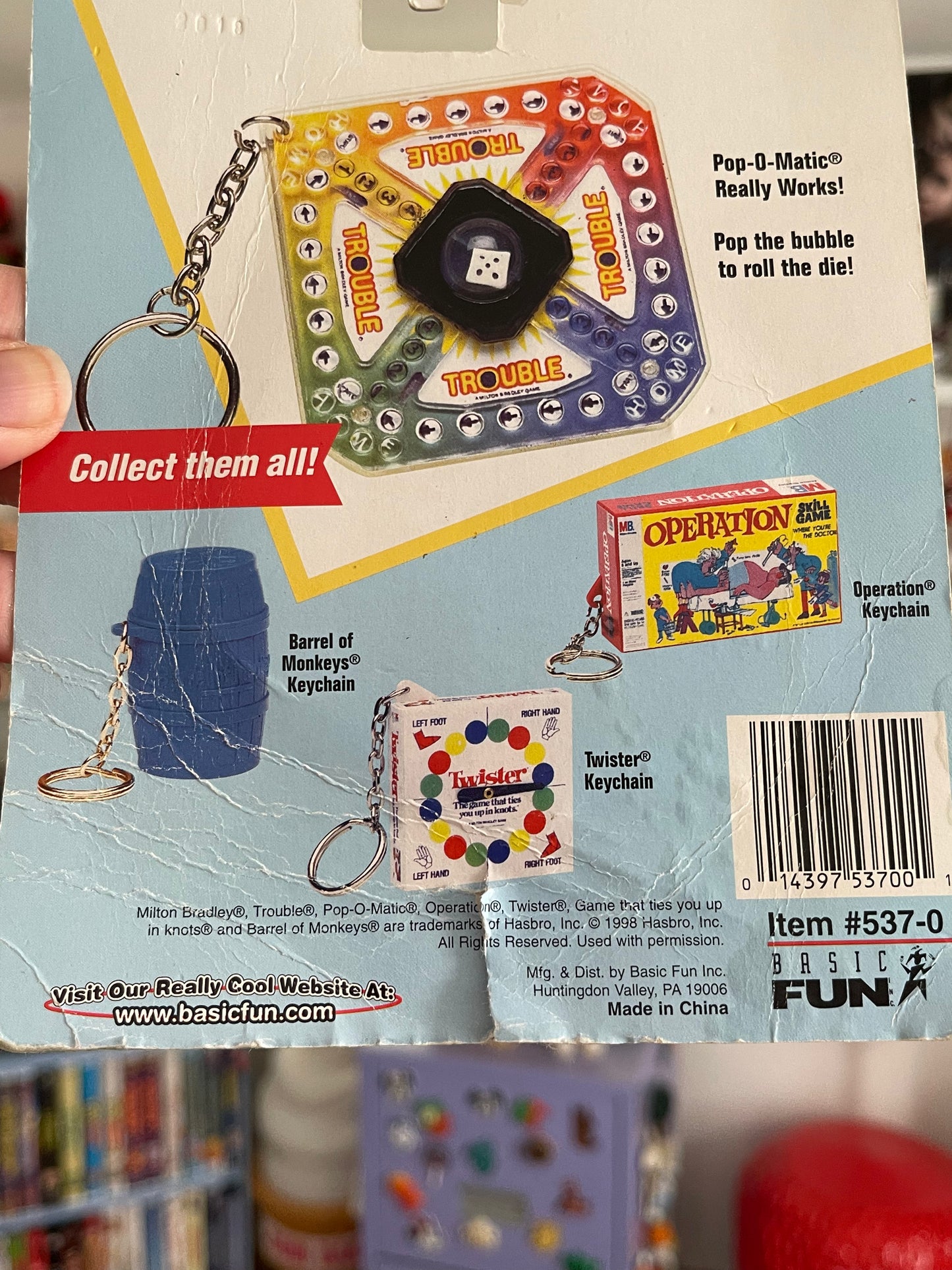 90s Trouble mini game keychain