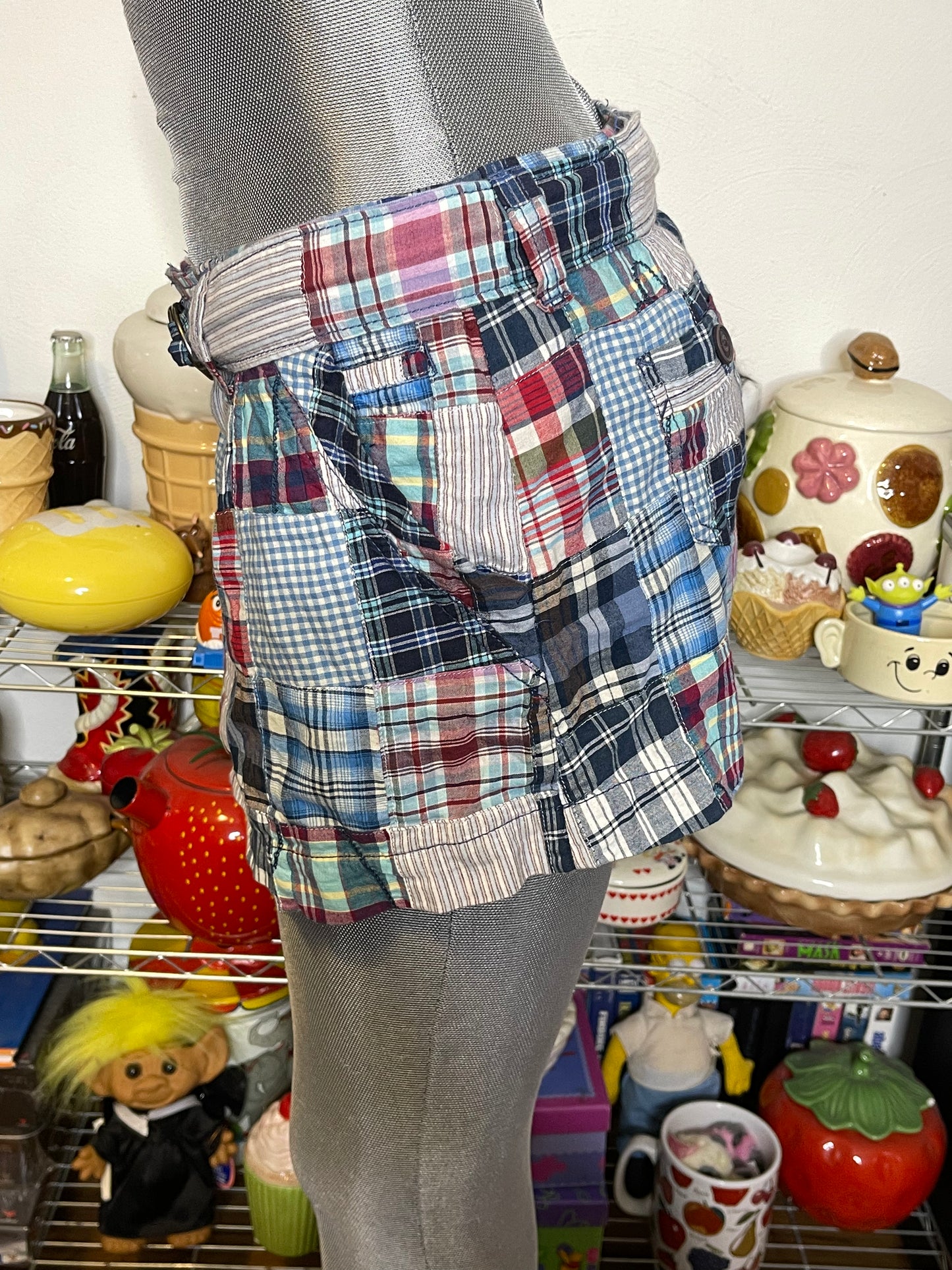 NWT American Eagle Patchwork Plaid Mini Skirt Sz 6