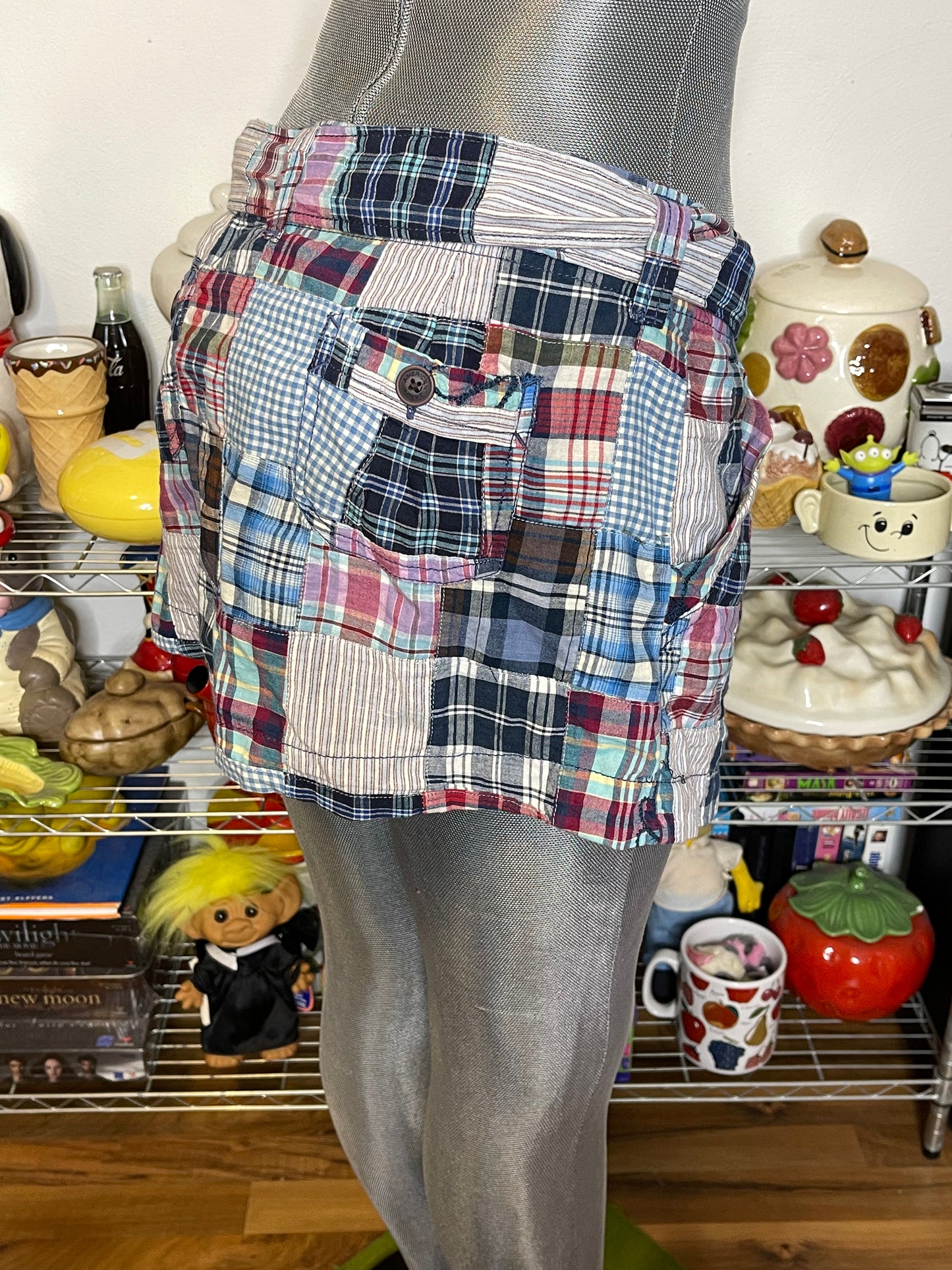 NWT American Eagle Patchwork Plaid Mini Skirt Sz 6
