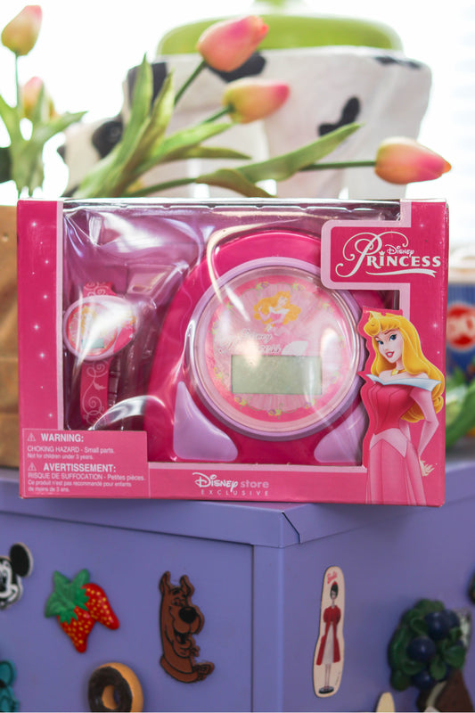 2000s Sleeping Beauty Disney Store Exclusive Wake-up Watch and Clock Set