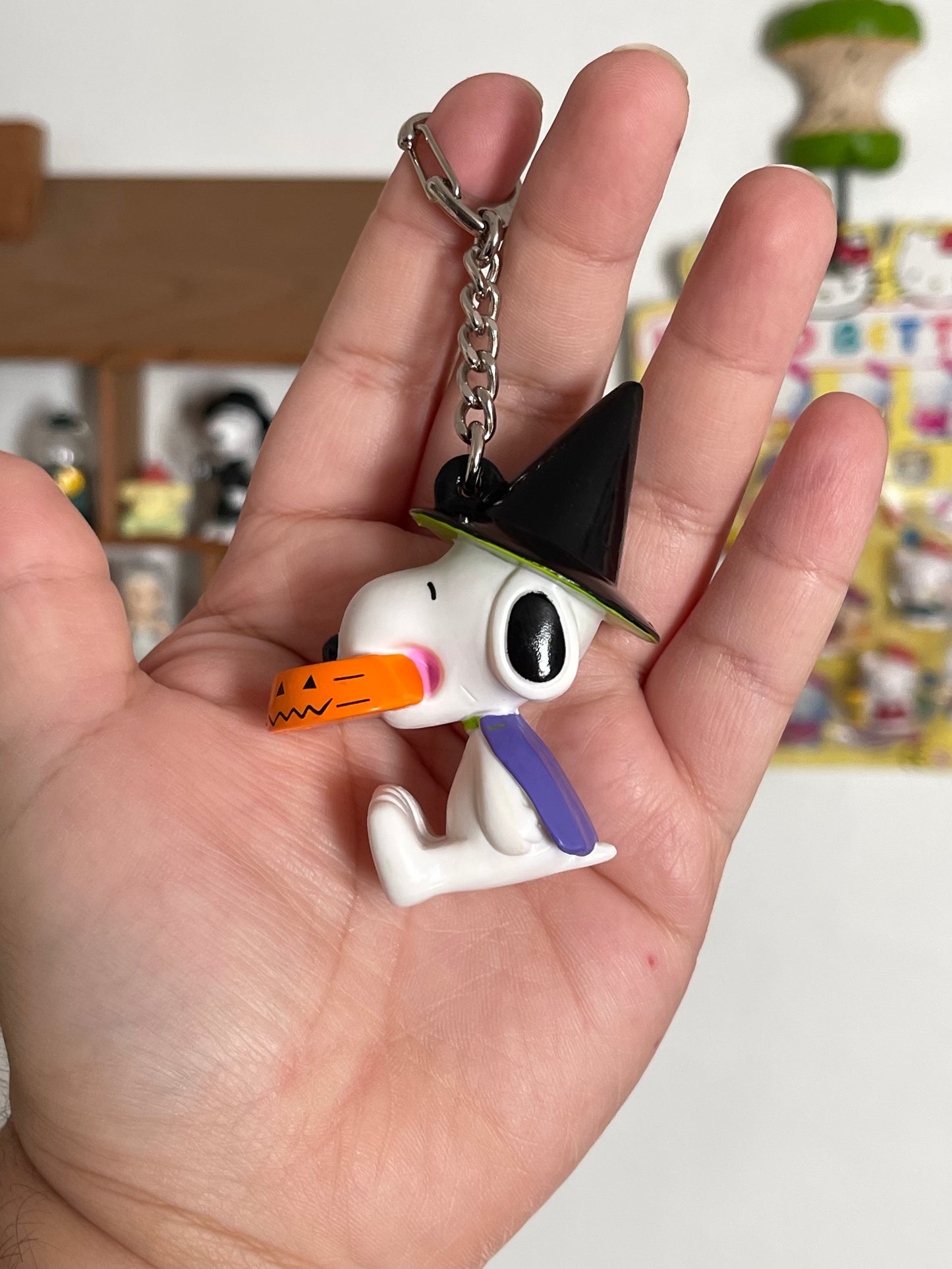 2000s Snoopy Green Witch Keychain + Case