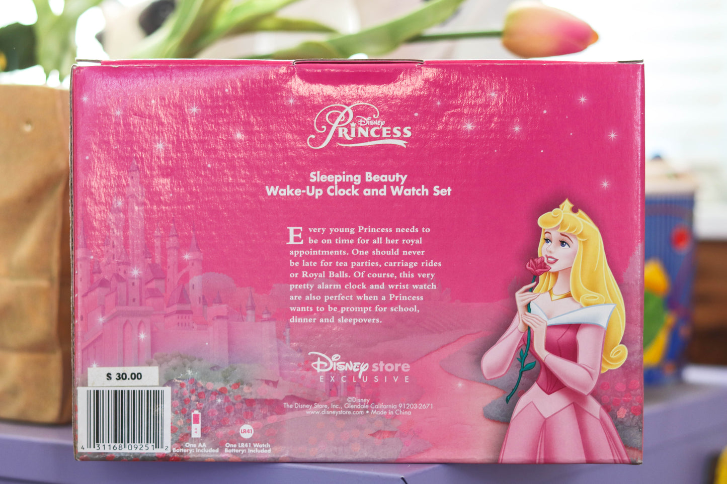 2000s Sleeping Beauty Disney Store Exclusive Wake-up Watch and Clock Set