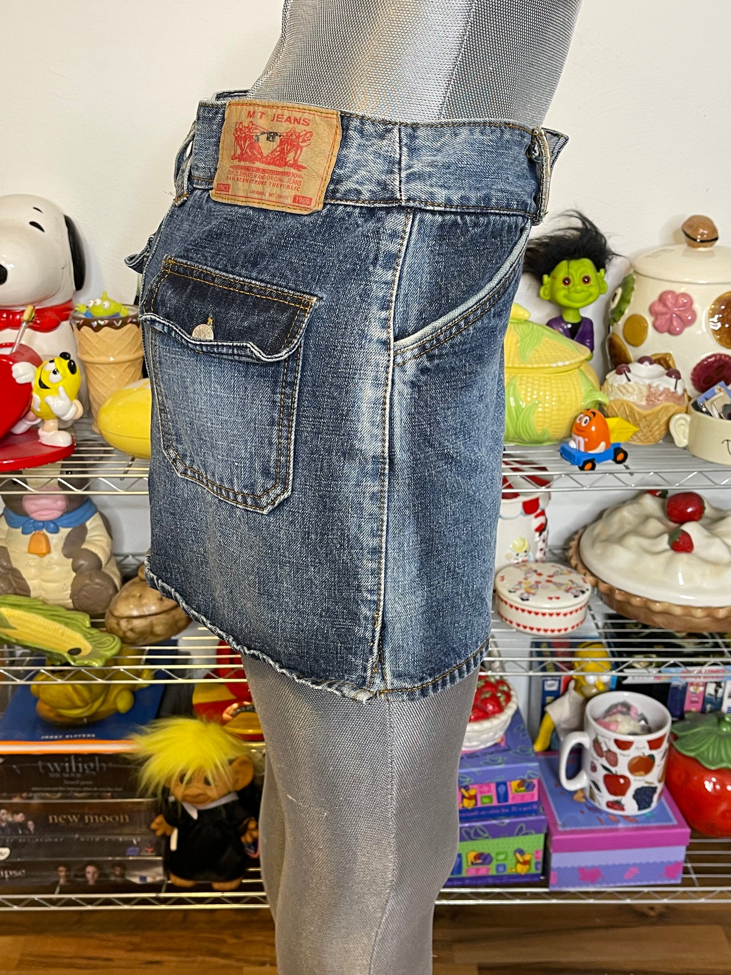 2000s Diesel 2 Tone Denim Mini Skirt Sz M