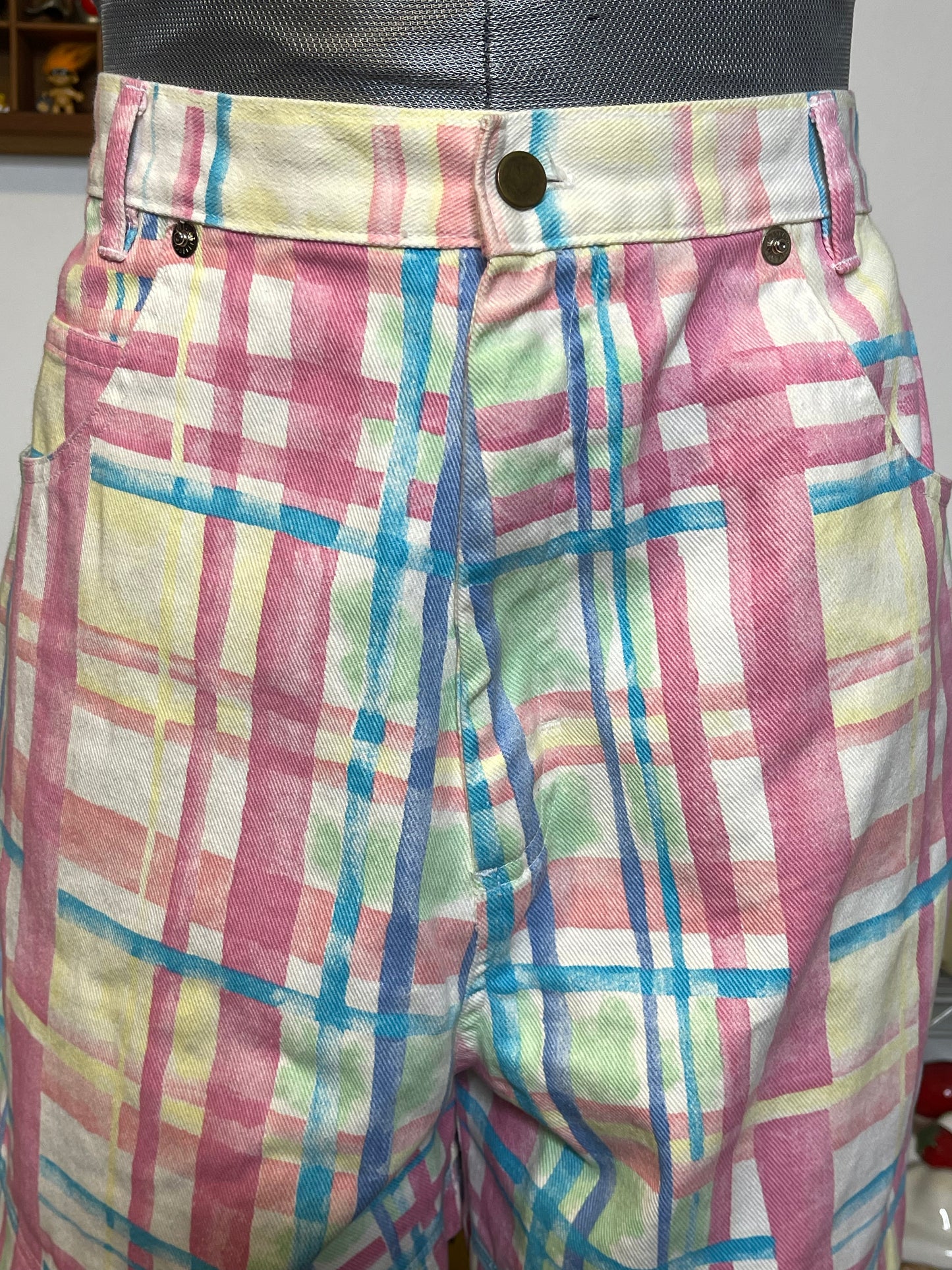 Vintage Colorful Funky High Waisted Shorts Sz 30in