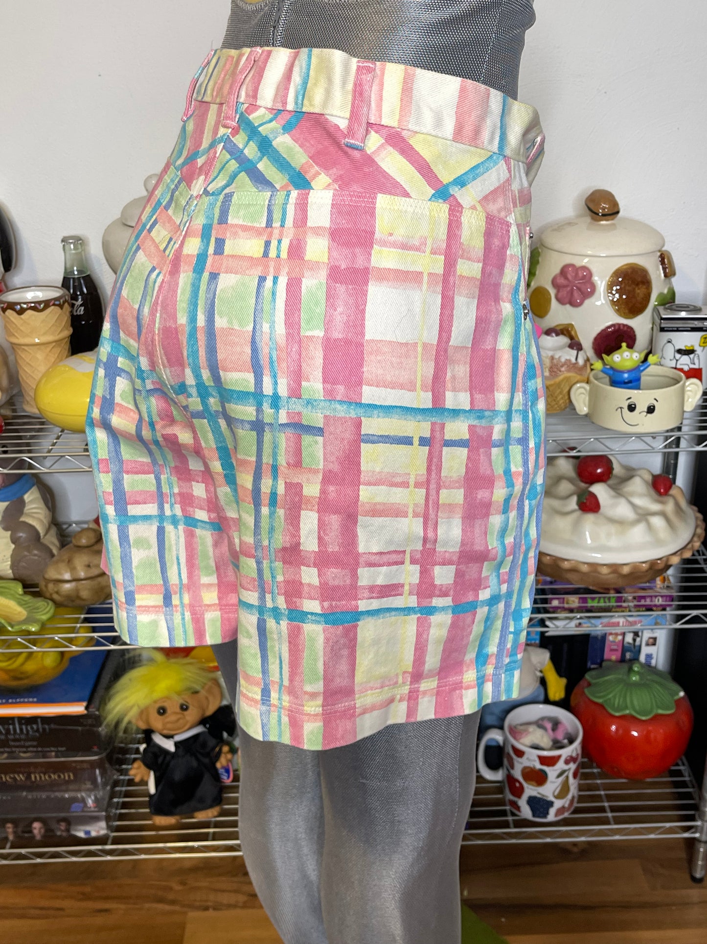 Vintage Colorful Funky High Waisted Shorts Sz 30in