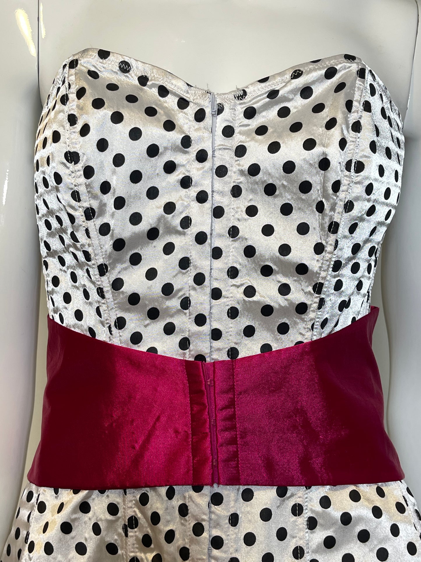 2000s Fredrick's Of Hollywood Polka Dot Corset Sz L