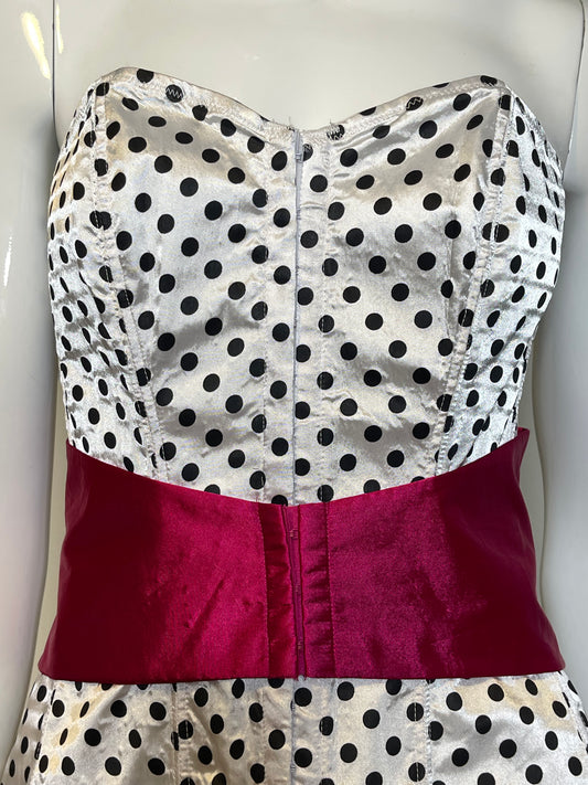 2000s Fredrick's Of Hollywood Polka Dot Corset Sz L