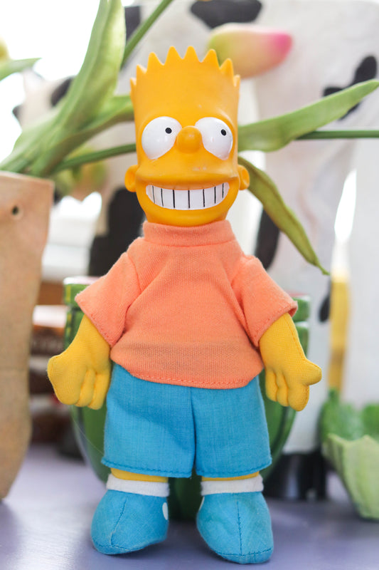 Vintage 90s Orange Tee Bart Simpson Plush