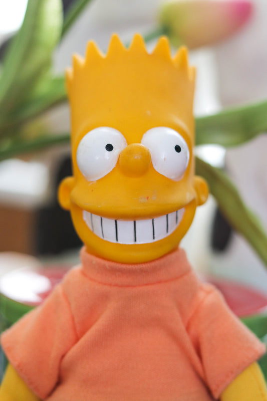 Vintage 90s Orange Tee Bart Simpson Plush