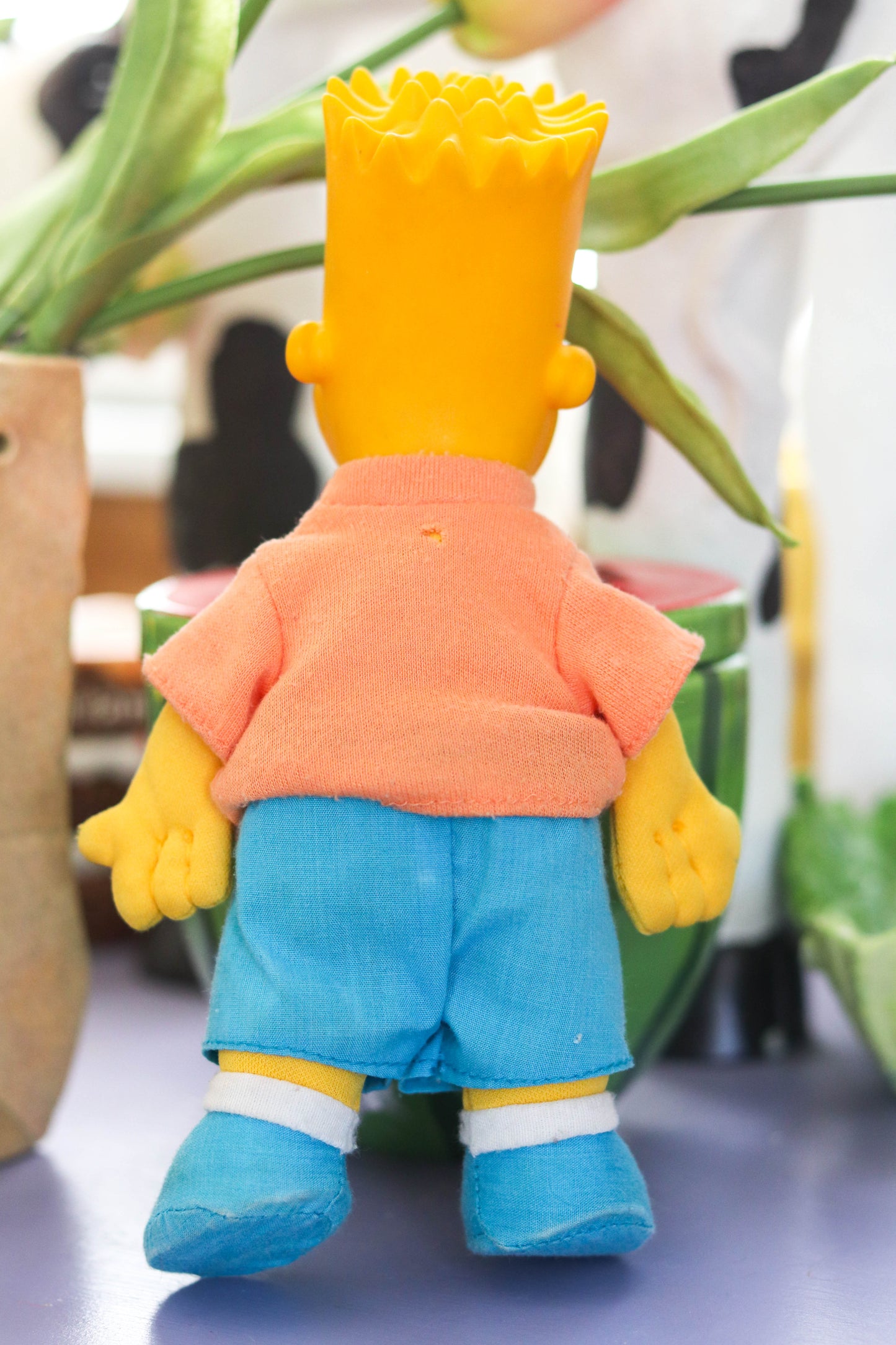 Vintage 90s Orange Tee Bart Simpson Plush