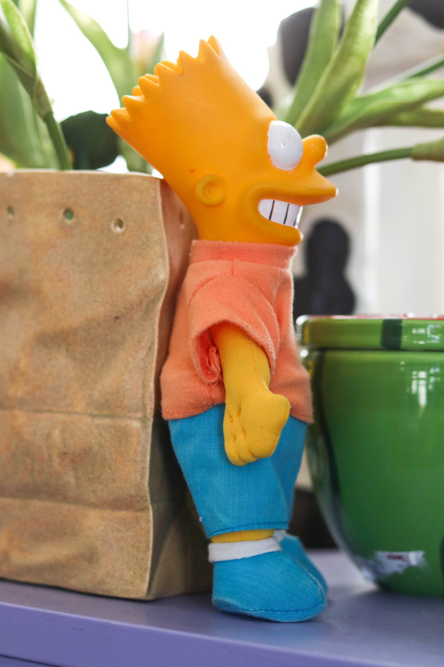 Vintage 90s Orange Tee Bart Simpson Plush