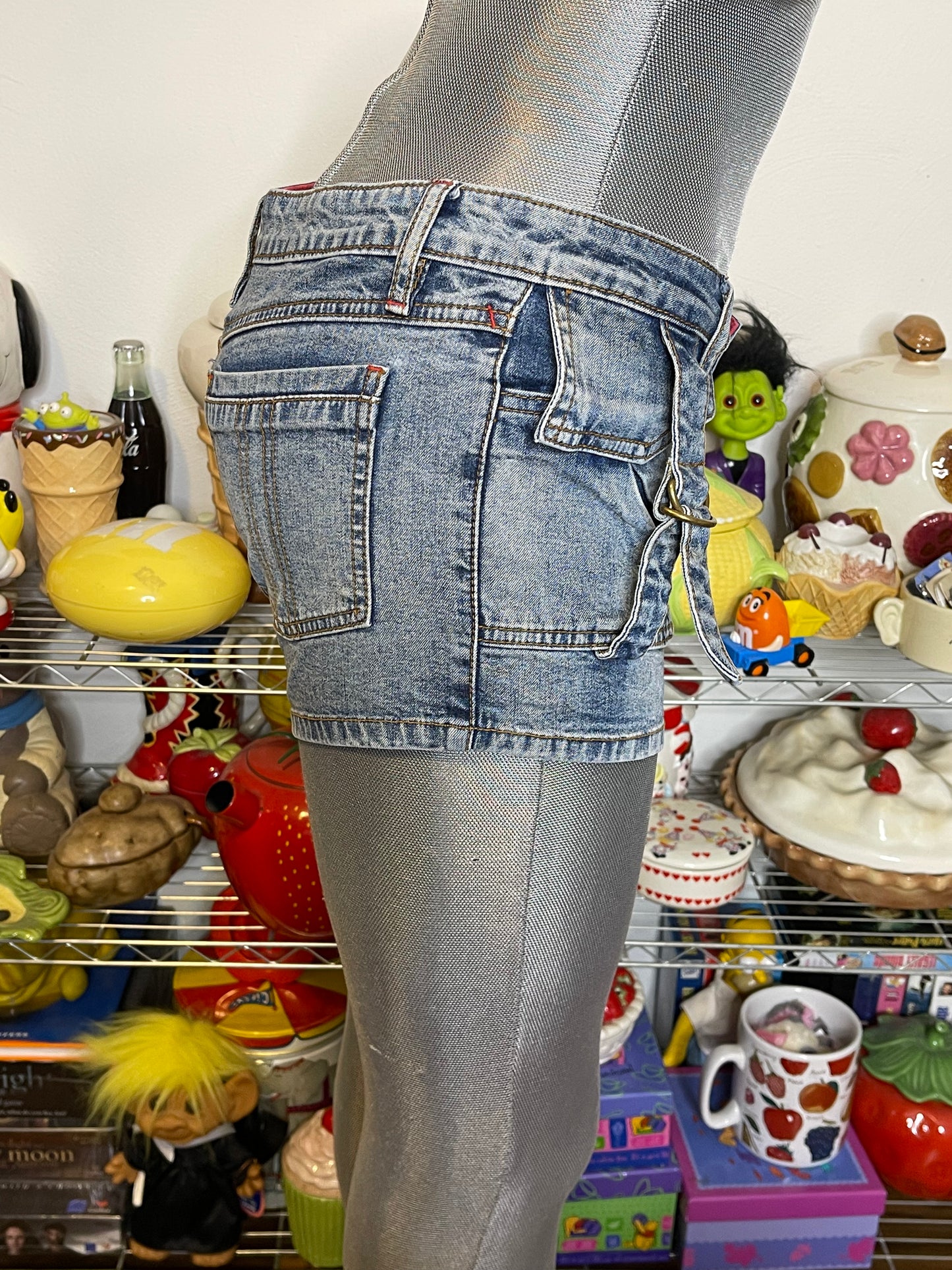 2000s Low Rise Cargo Denim Mini Shorts Sz S