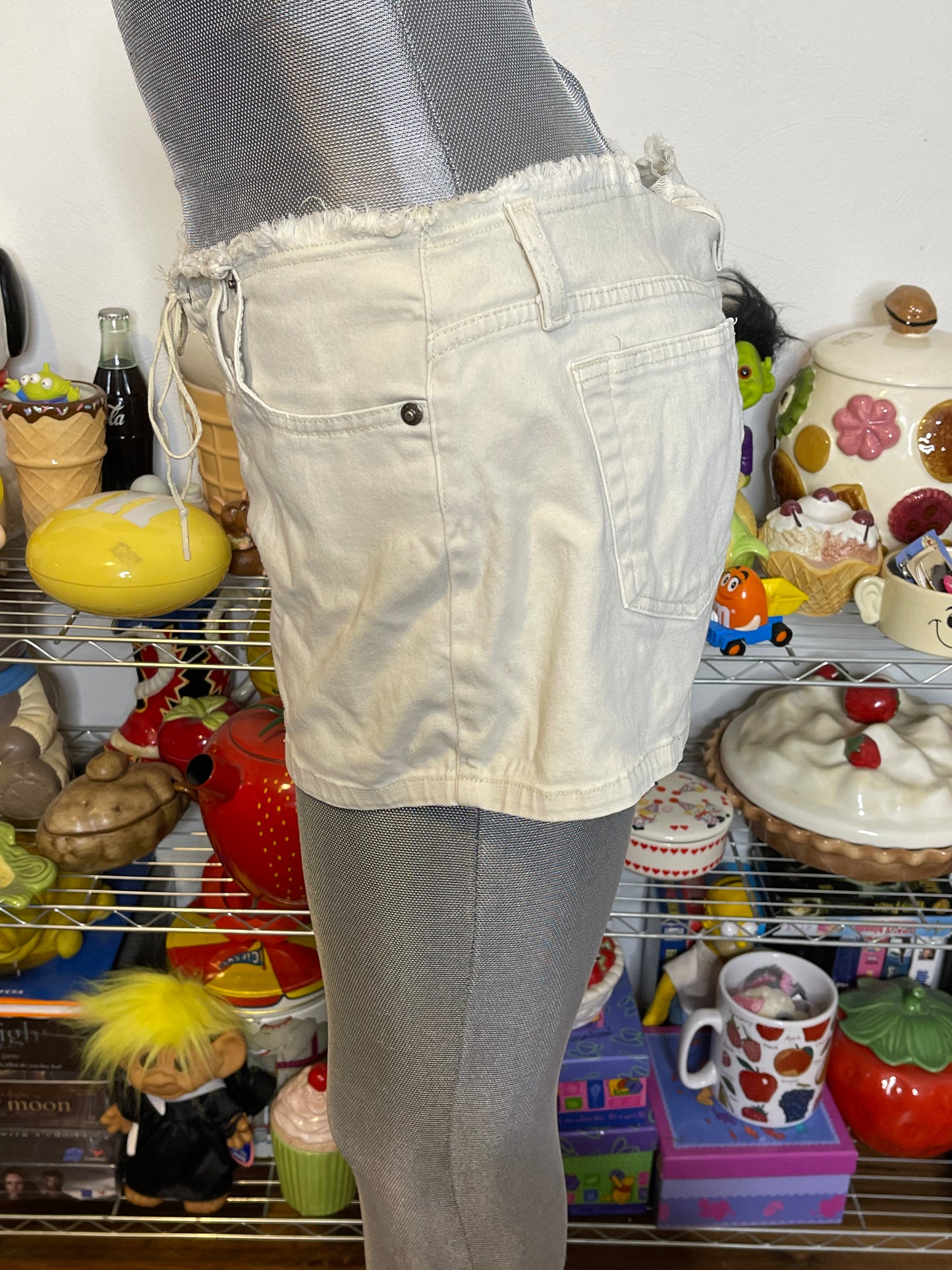 2000s Beige Khaki L.e.i Lace Up Shorts Sz L