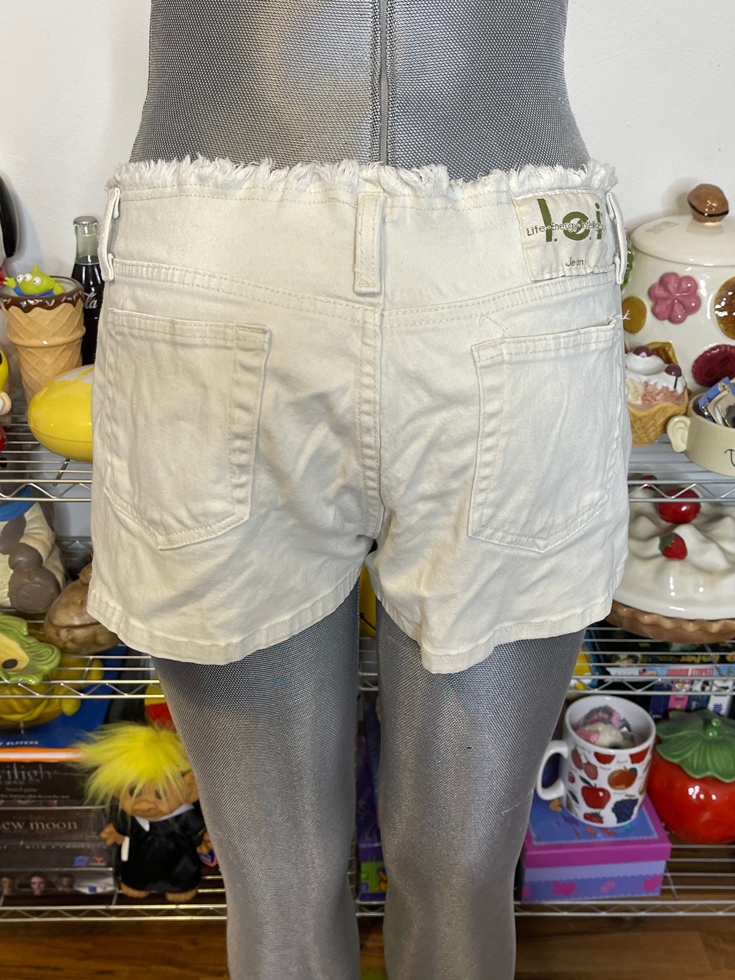 2000s Beige Khaki L.e.i Lace Up Shorts Sz L