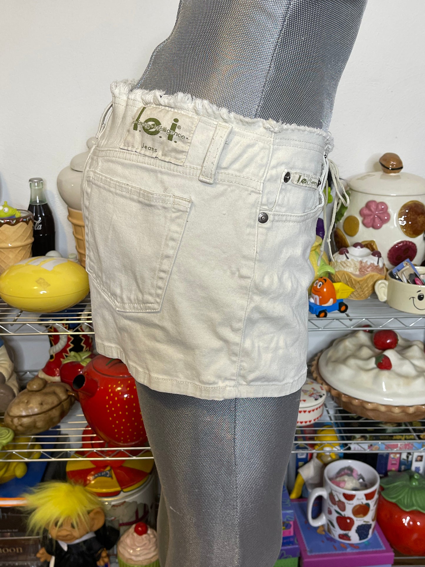 2000s Beige Khaki L.e.i Lace Up Shorts Sz L