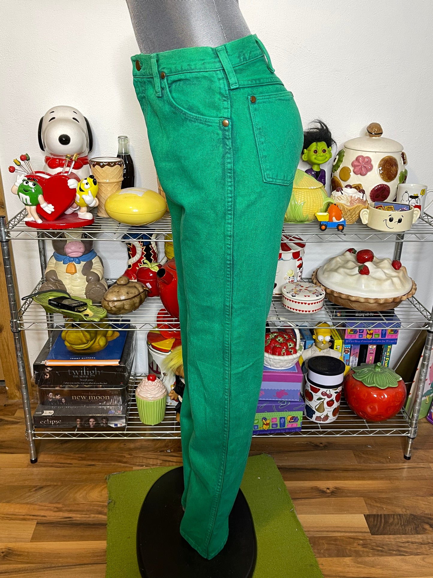 Vintage Green Wrangler Cowboy Cut Jeans Sz 28in 9x34