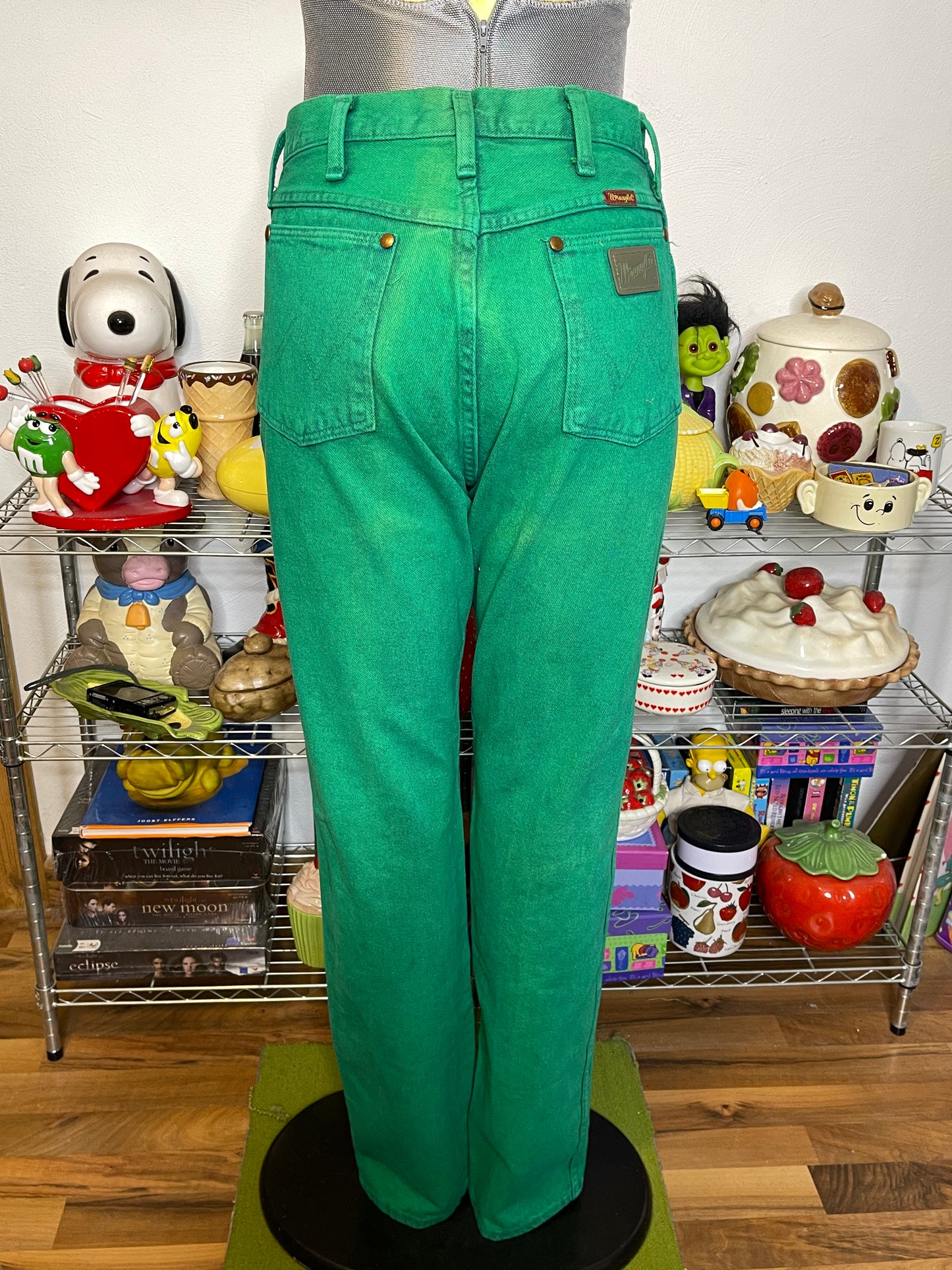 Vintage Green Wrangler Cowboy Cut Jeans Sz 28in 9x34