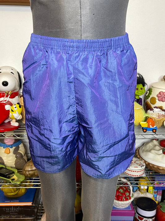Vintage Duo Chrome Iridescent Windbreaker Shorts Sz M