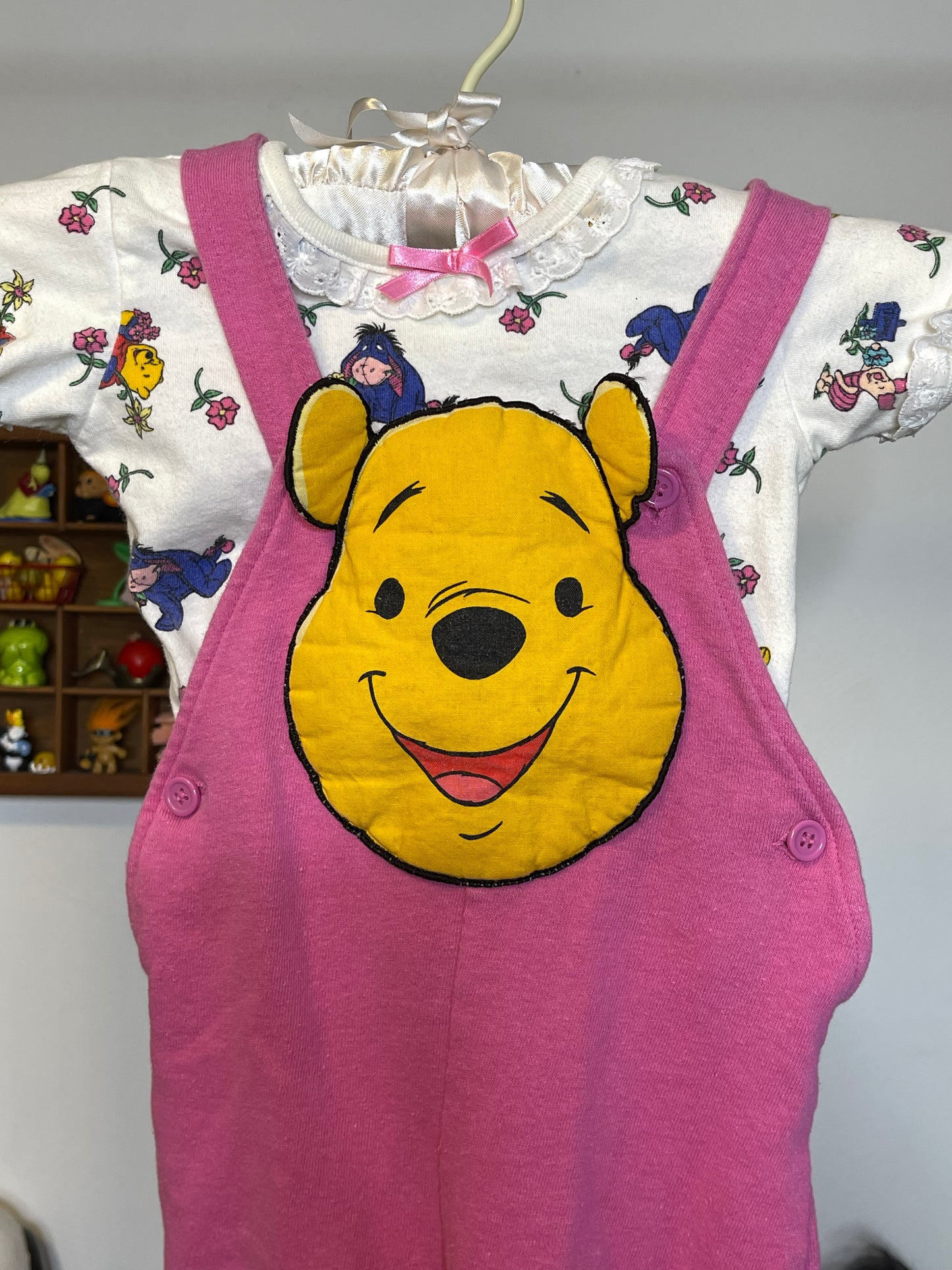 Vintage Winnie The Pooh 2pc Overalls Romper Set Sz 18M