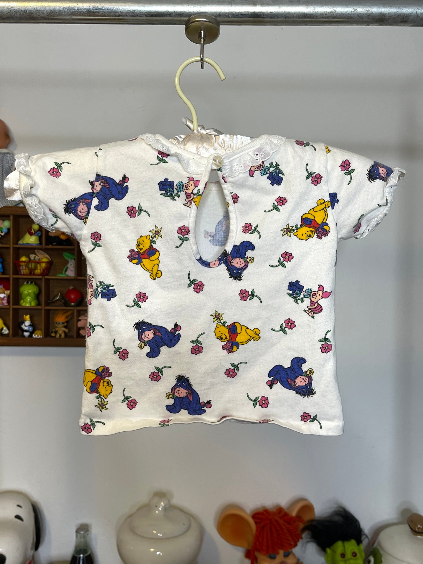 Vintage Winnie The Pooh 2pc Overalls Romper Set Sz 18M