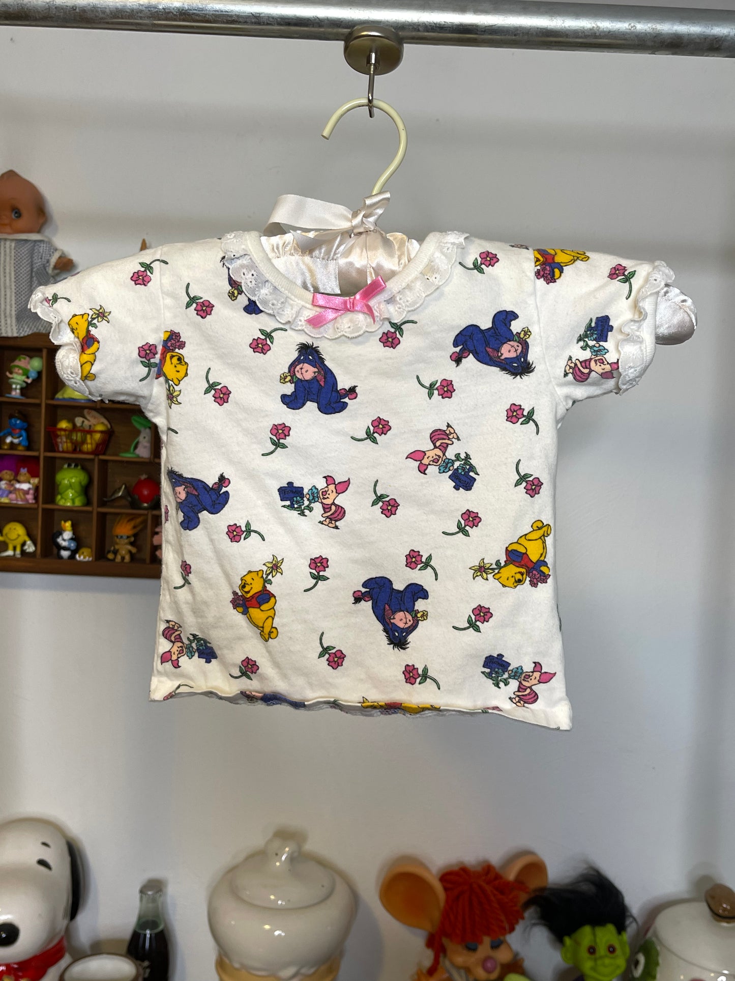 Vintage Winnie The Pooh 2pc Overalls Romper Set Sz 18M