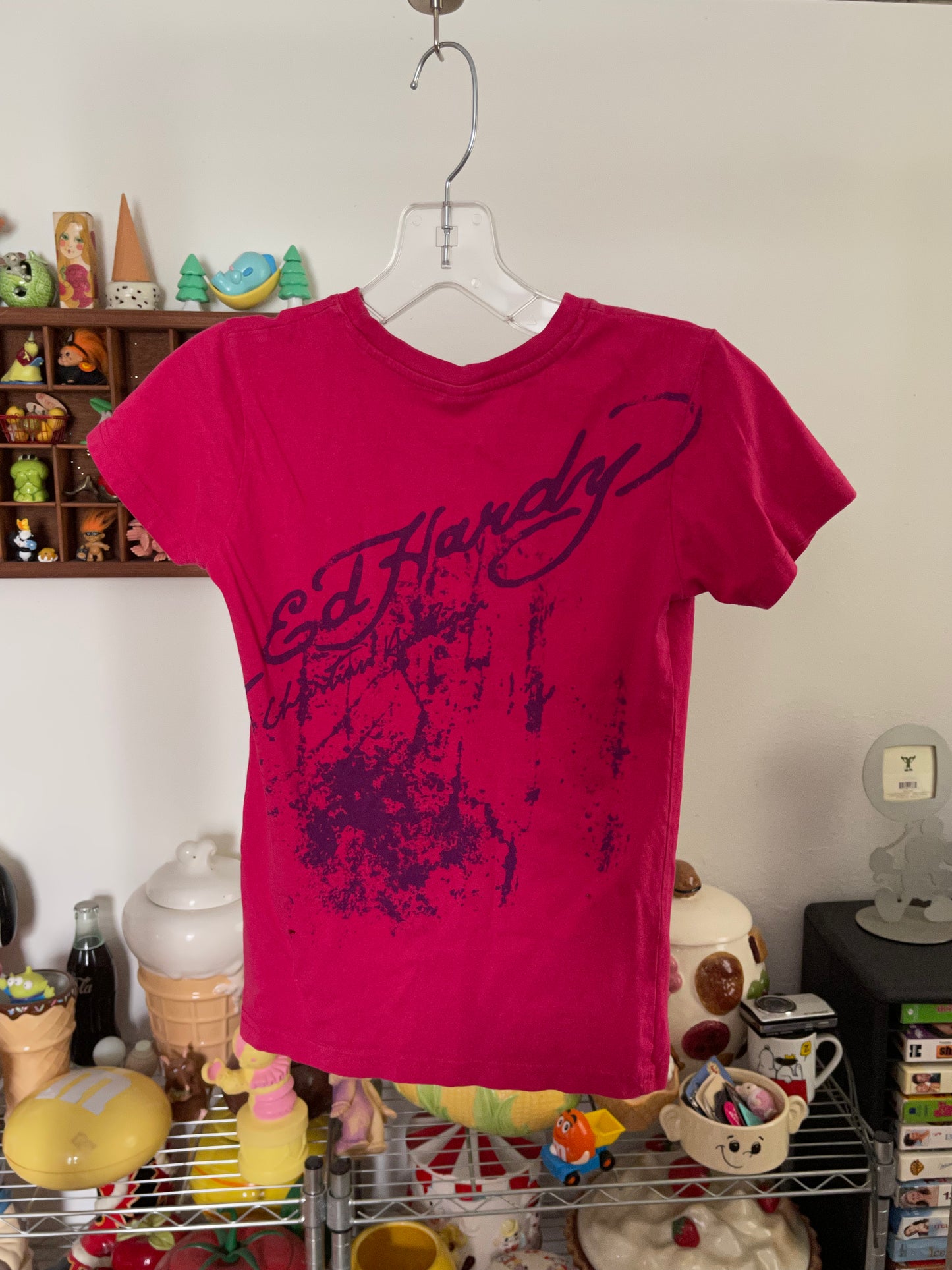 2000s Pink Ed Hardy Kids Tee Sz M
