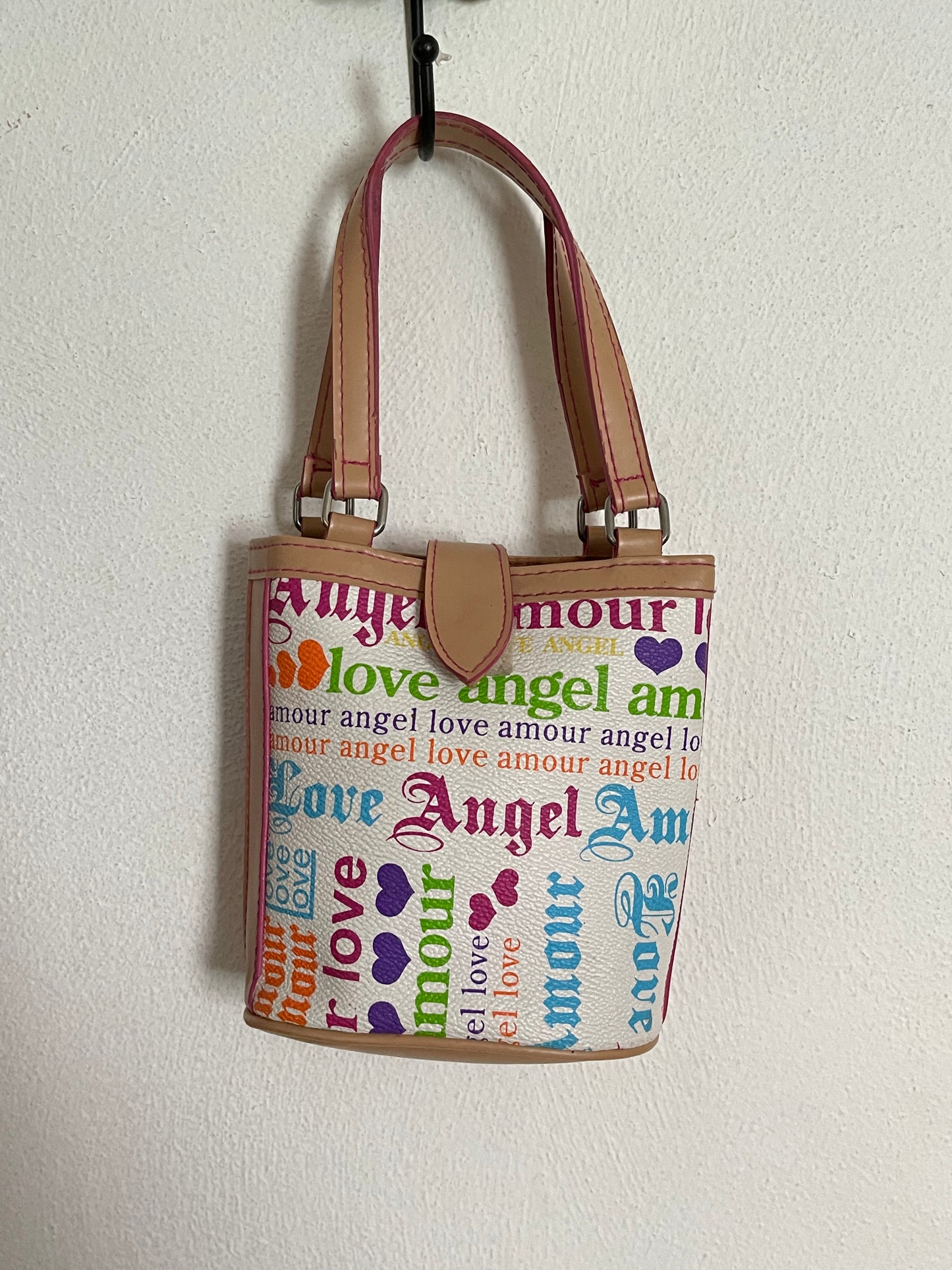 2000s Small Angel Bucket Hand Held Bag