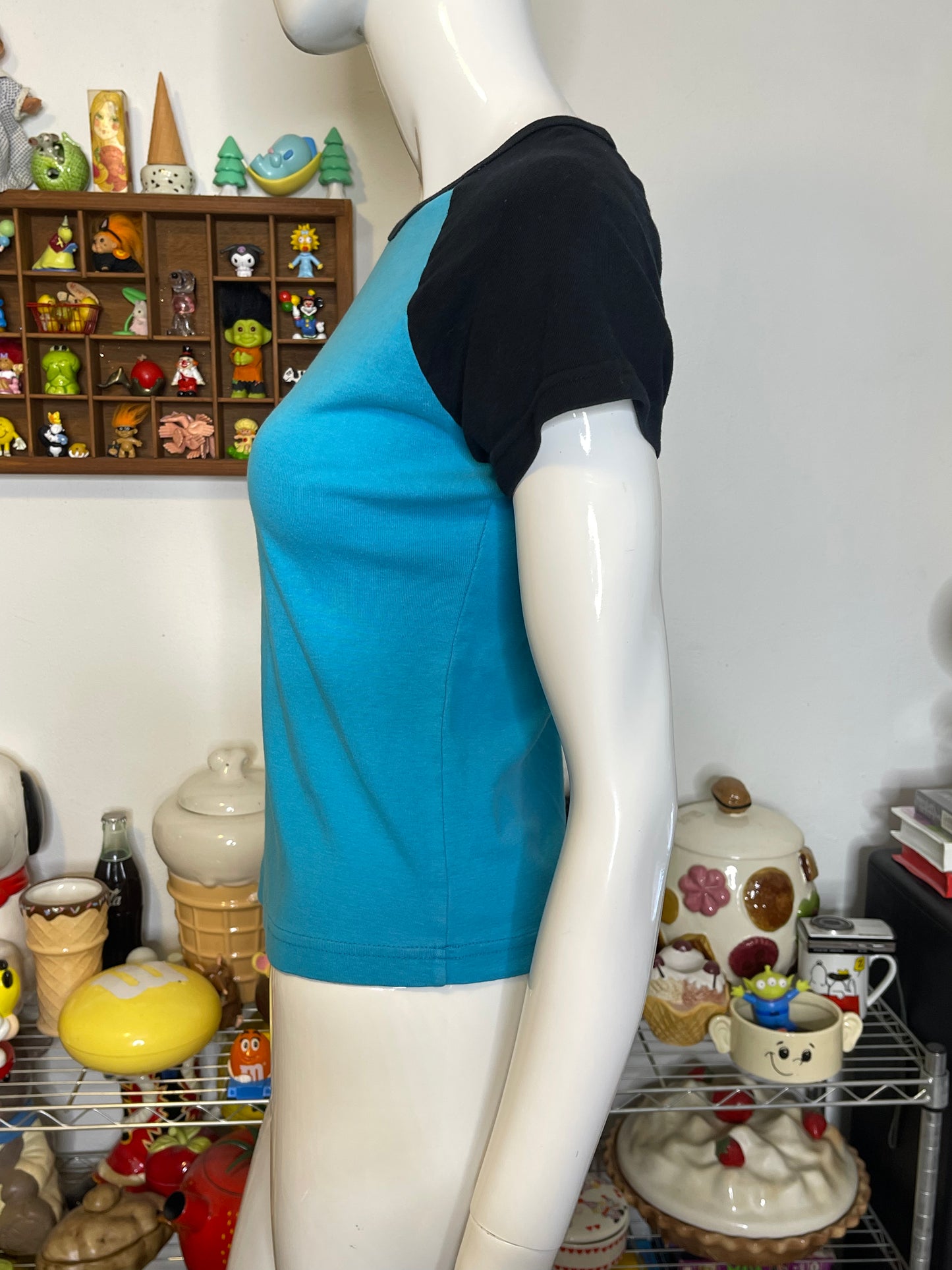 2000s Blue & Black Harley Davidson Top Sz M