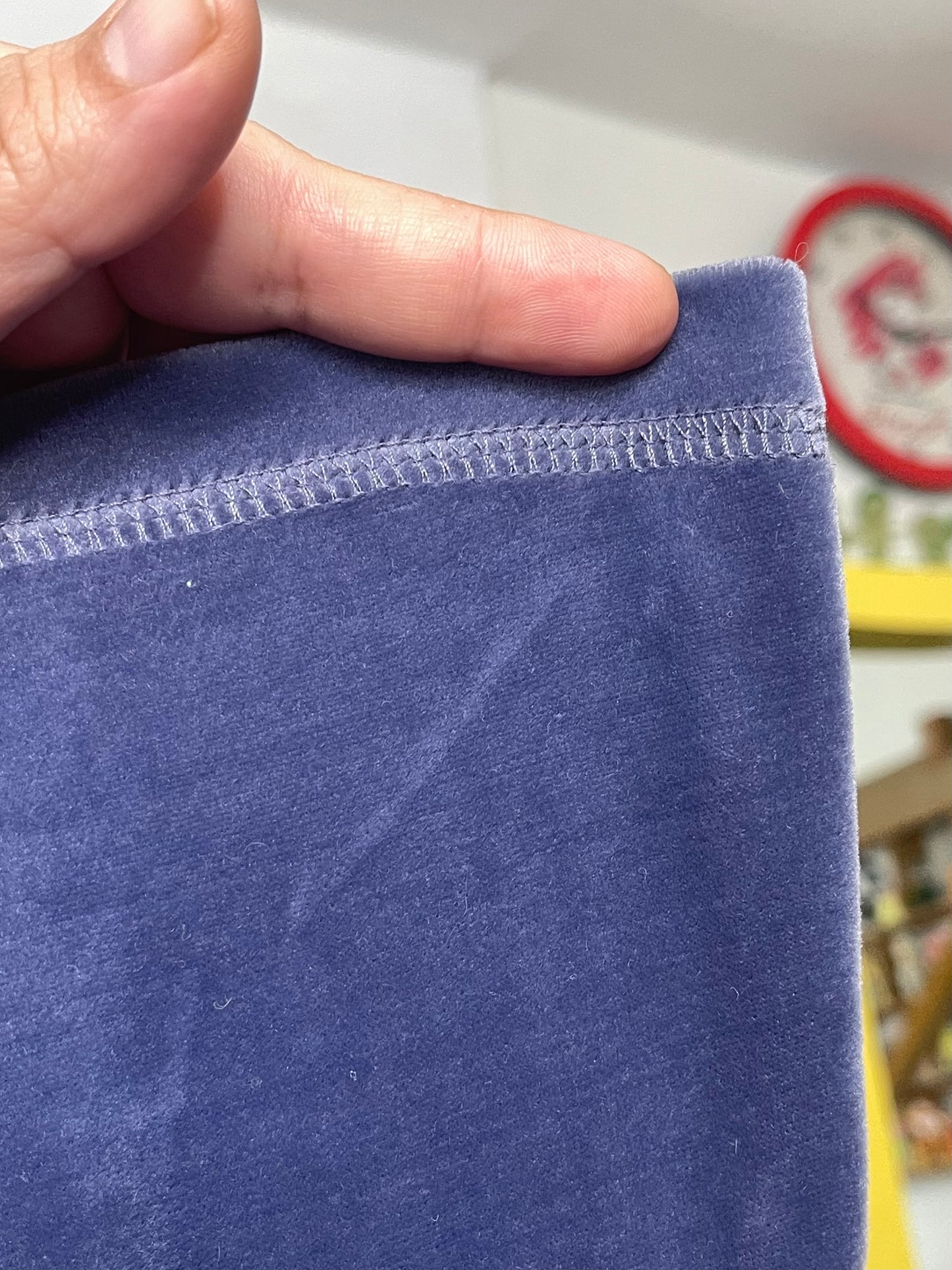 Vintage 90s Icy Blue Velour Plush Top Sz L