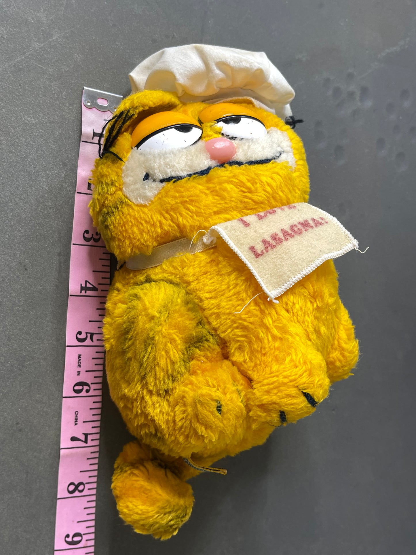 Vintage 80s Chef I Love Lasagna Garfield Plush