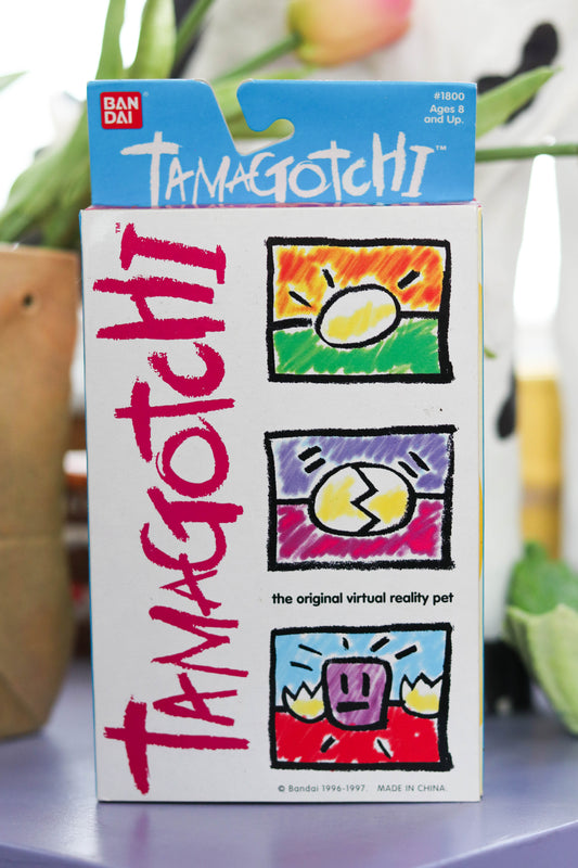 Vintage Deadstock 90s Silver Tamagotchi Keychain