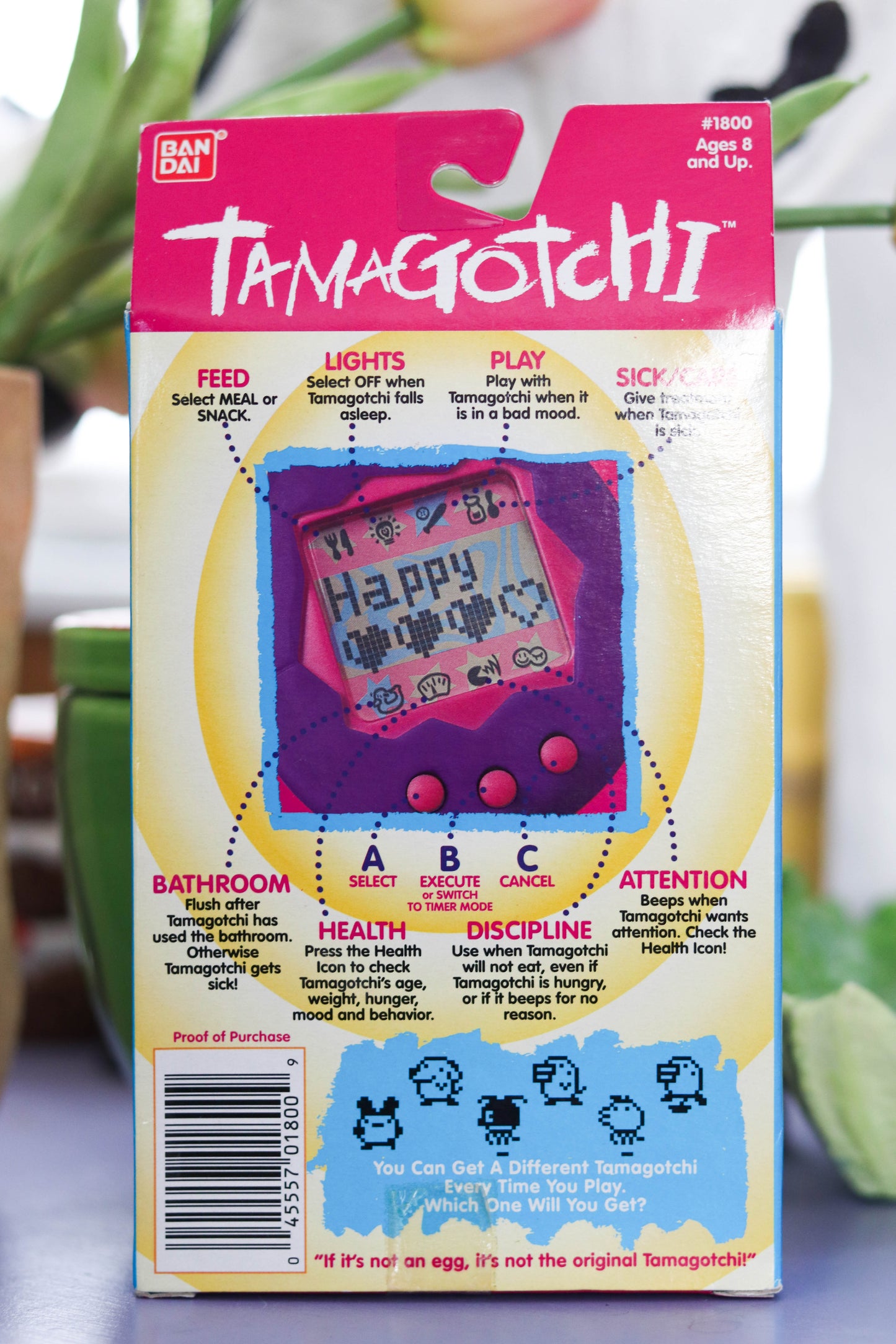 Vintage Deadstock 90s Silver Tamagotchi Keychain