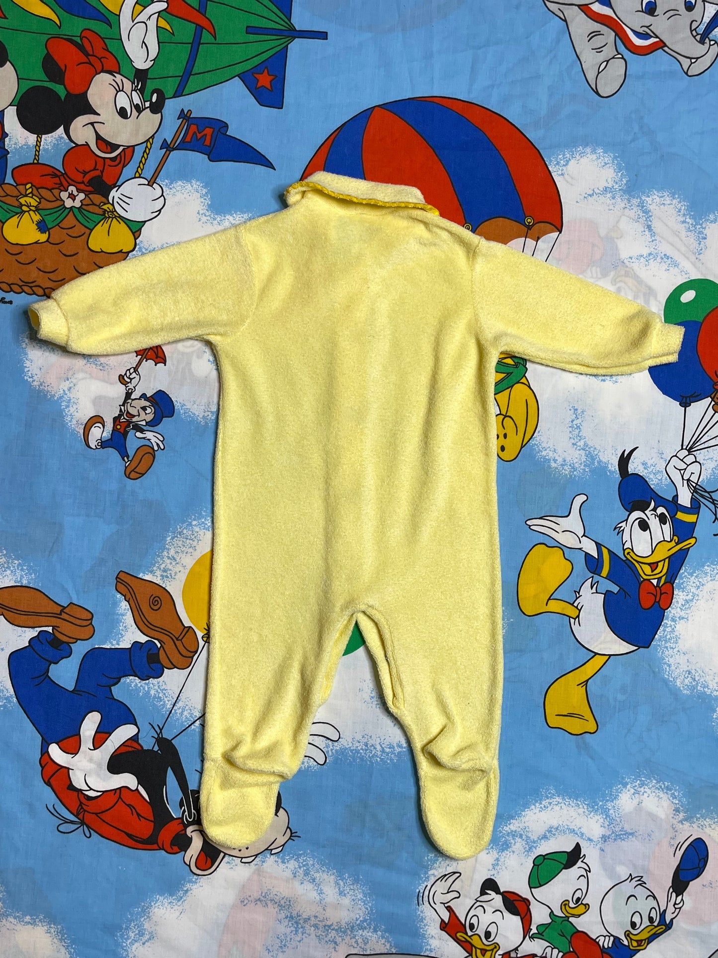 Vintage Charter's Yellow Terrycloth Elephant Onesie Sz M