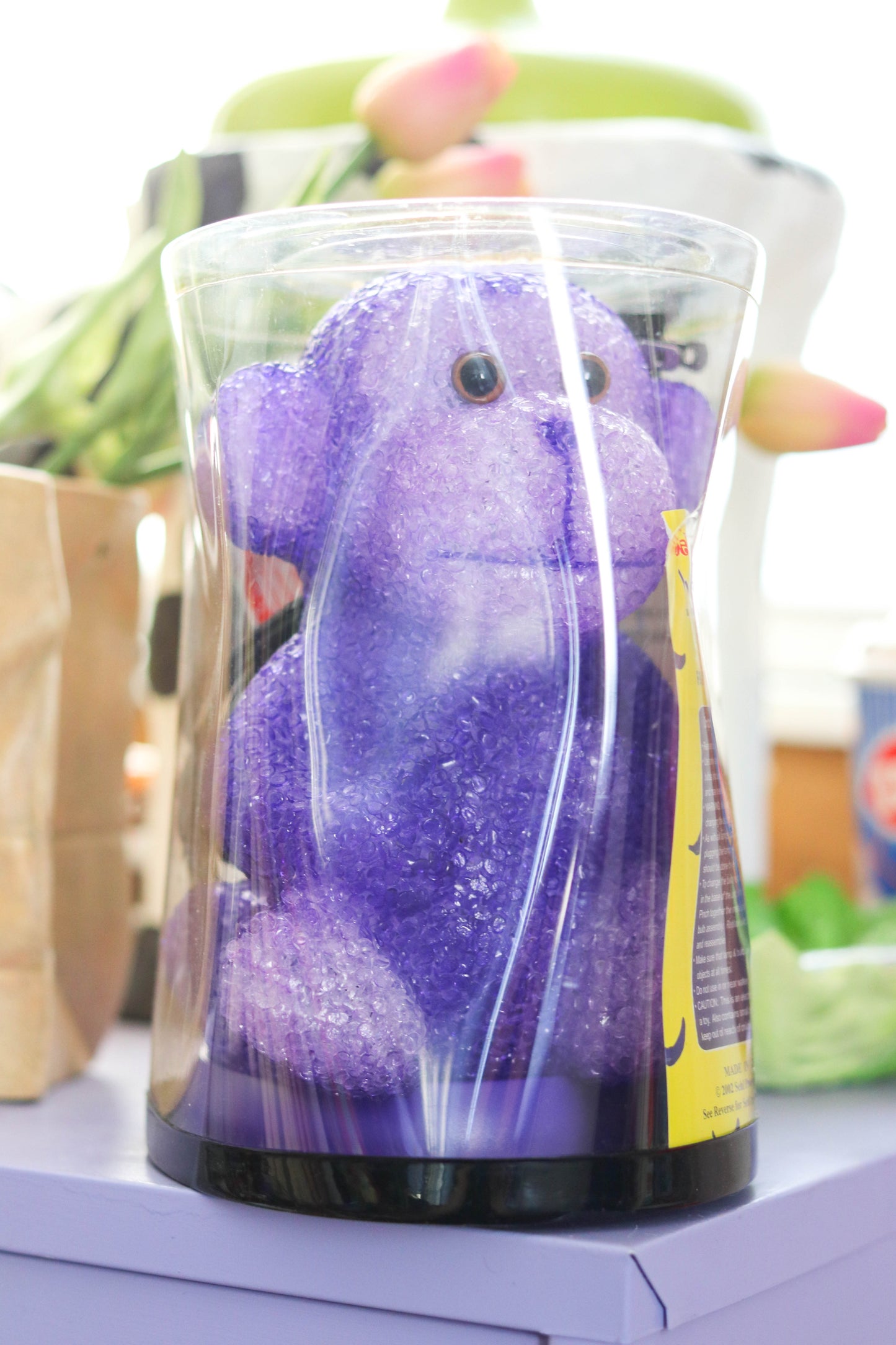 2000s Deadstock Purple Monkey Popcorn Glow Lamp