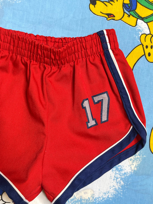 Vintage Red Striped Sporty 17 Shorts Sz 2T