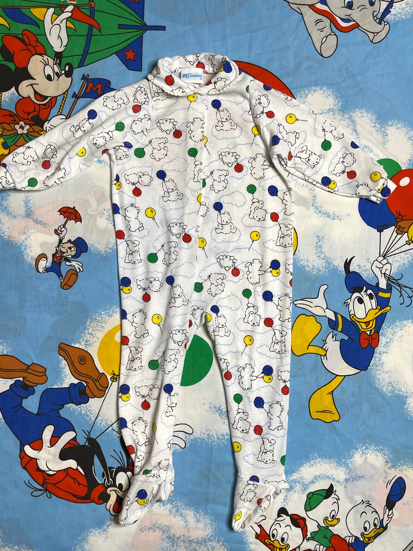 Vintage Colorful Bear Balloon Onesie Sz Large