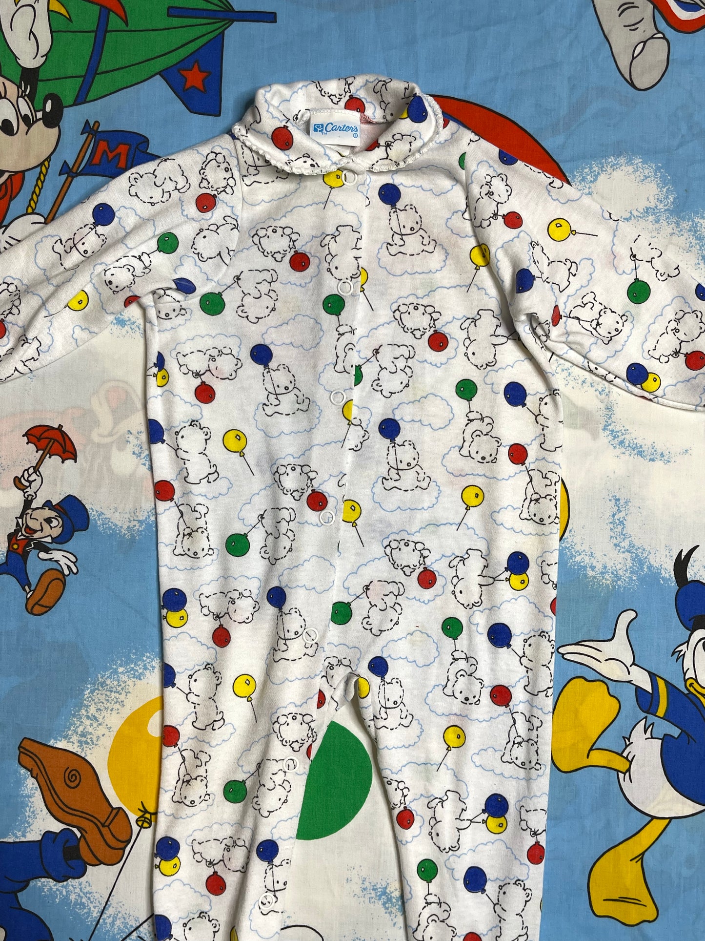 Vintage Colorful Bear Balloon Onesie Sz Large