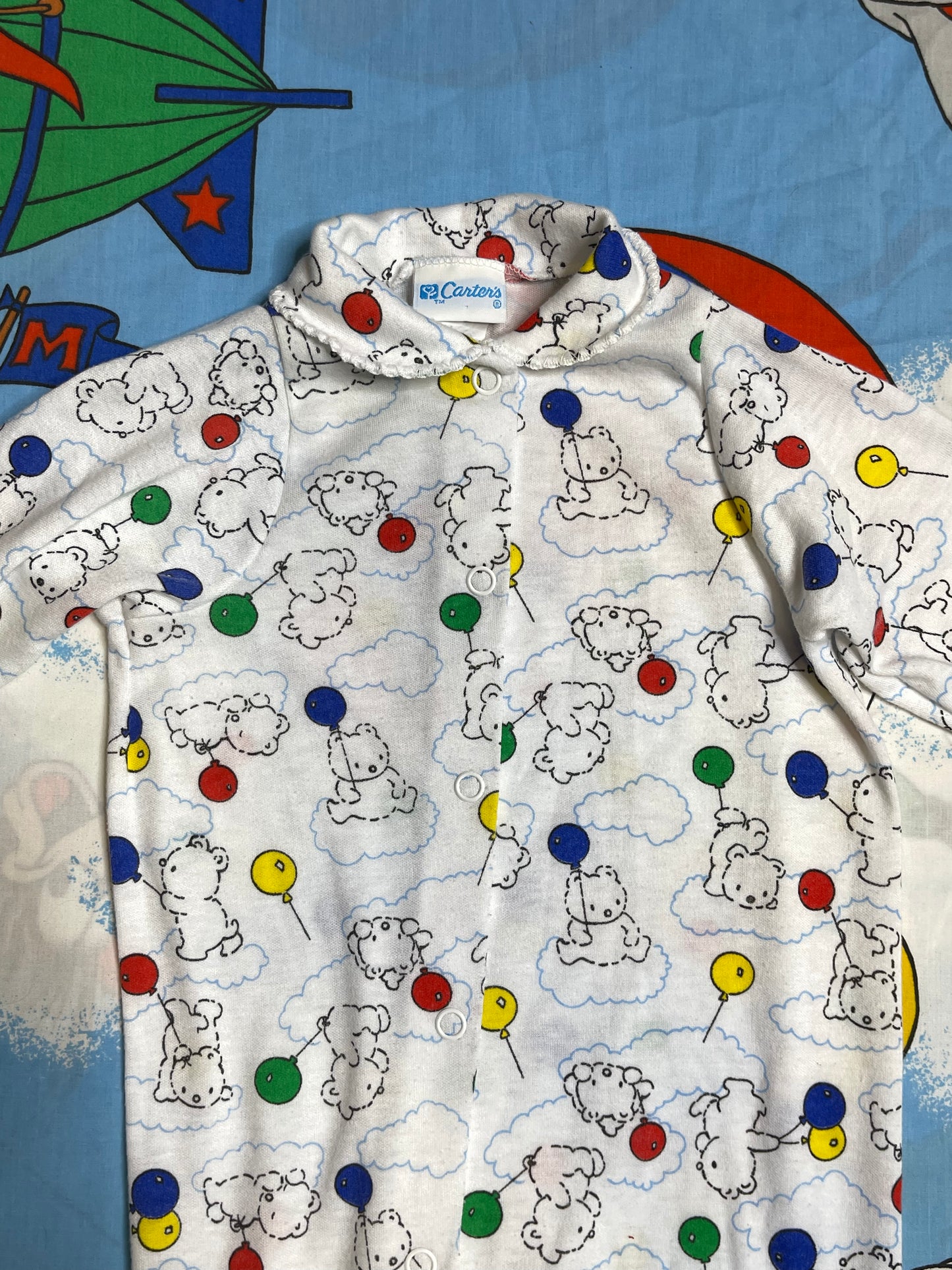 Vintage Colorful Bear Balloon Onesie Sz Large