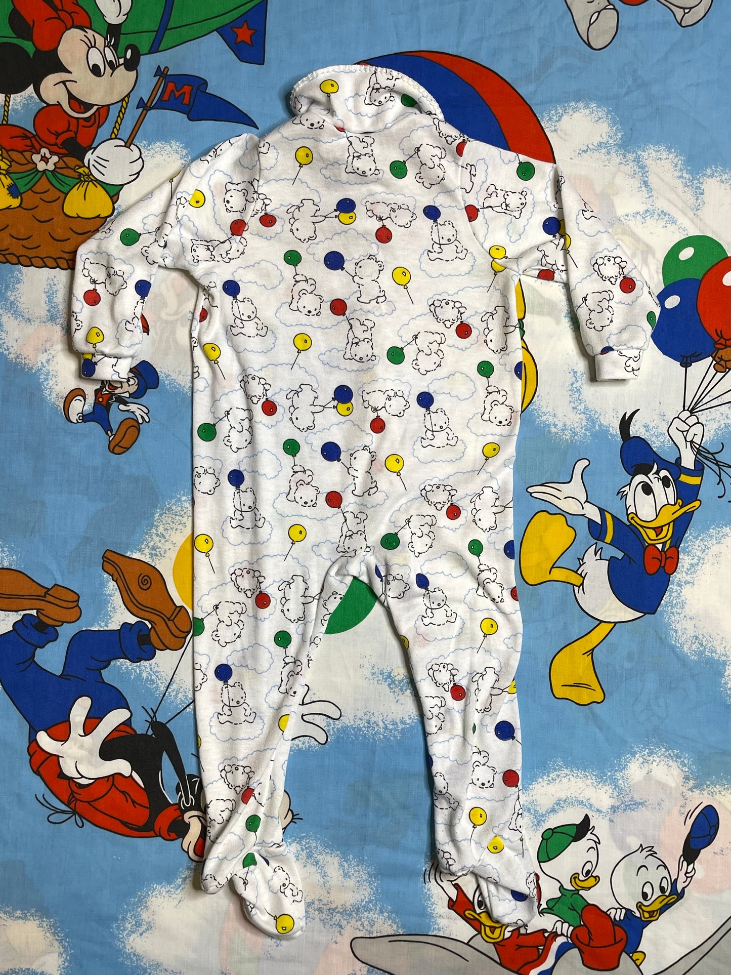 Vintage Colorful Bear Balloon Onesie Sz Large