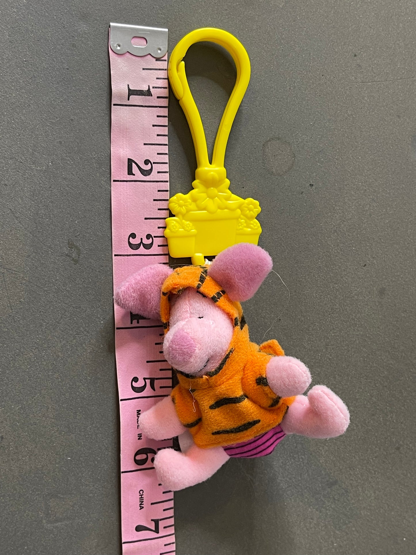 Vintage 2000s Piglet The Tigger Movie Plush Keychain