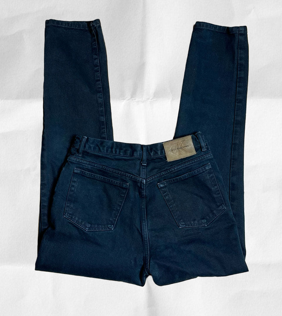 Vintage Calvin Klein Faded Black Denim Jeans Sz 10 29in