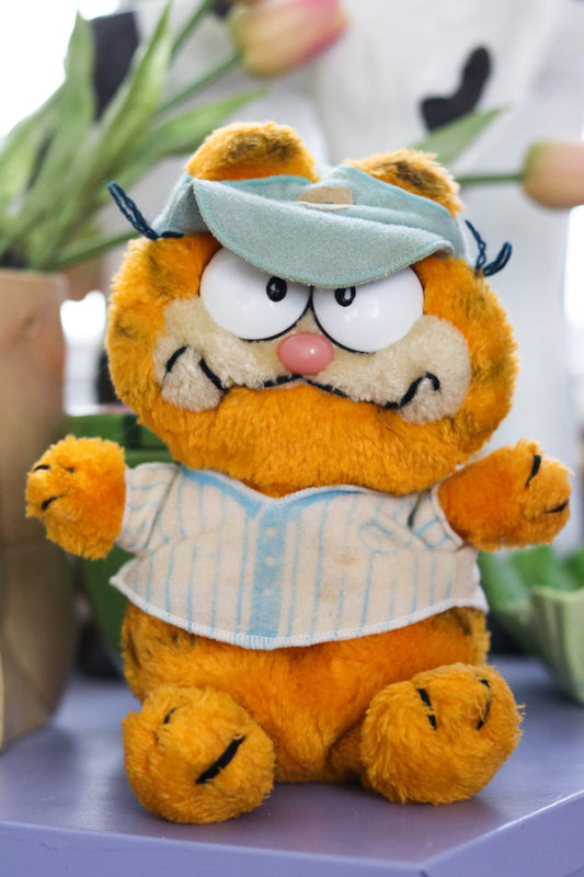 Vintage 80s Baseball Garfield Plush