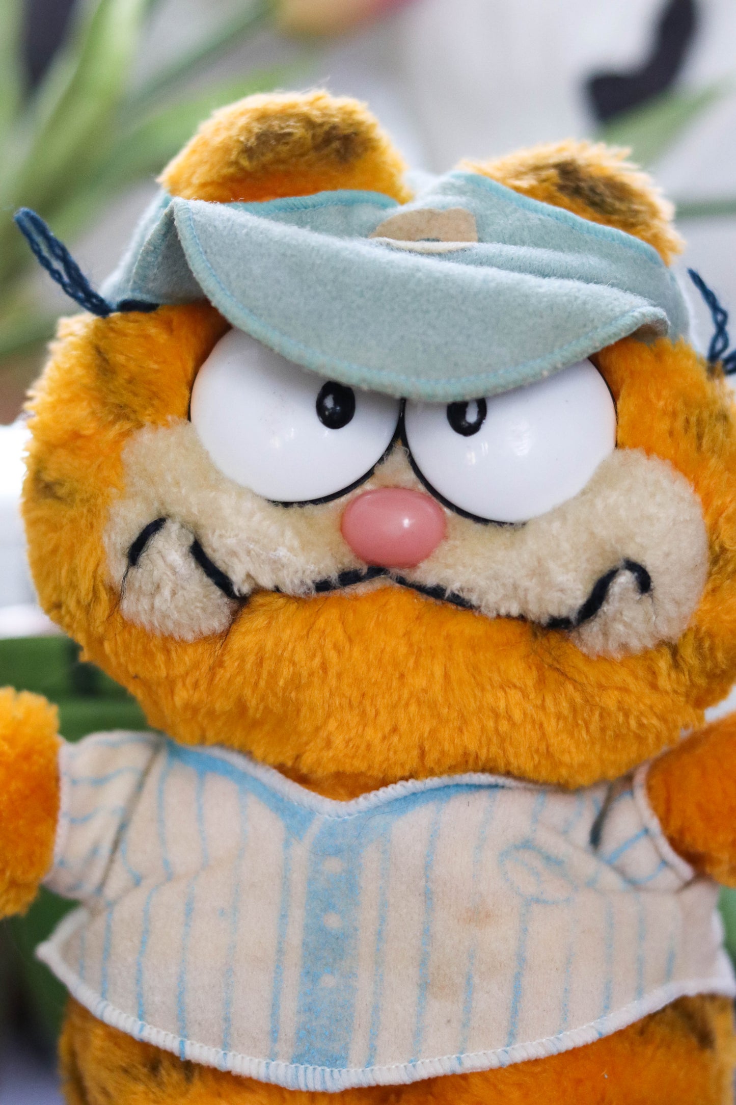 Vintage 80s Baseball Garfield Plush