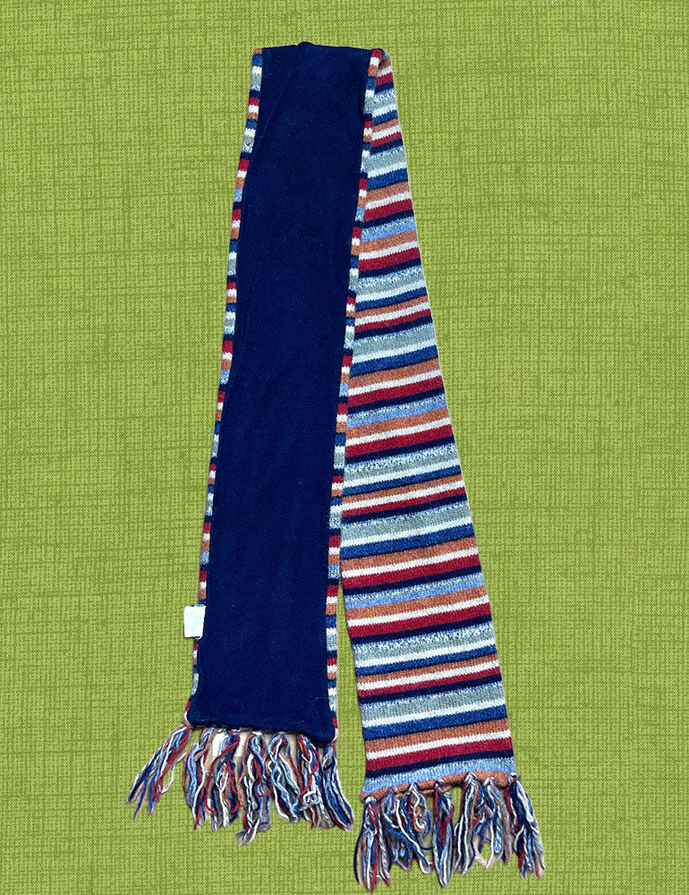 2000s Fall Colorful Wool Striped Knit Scarf